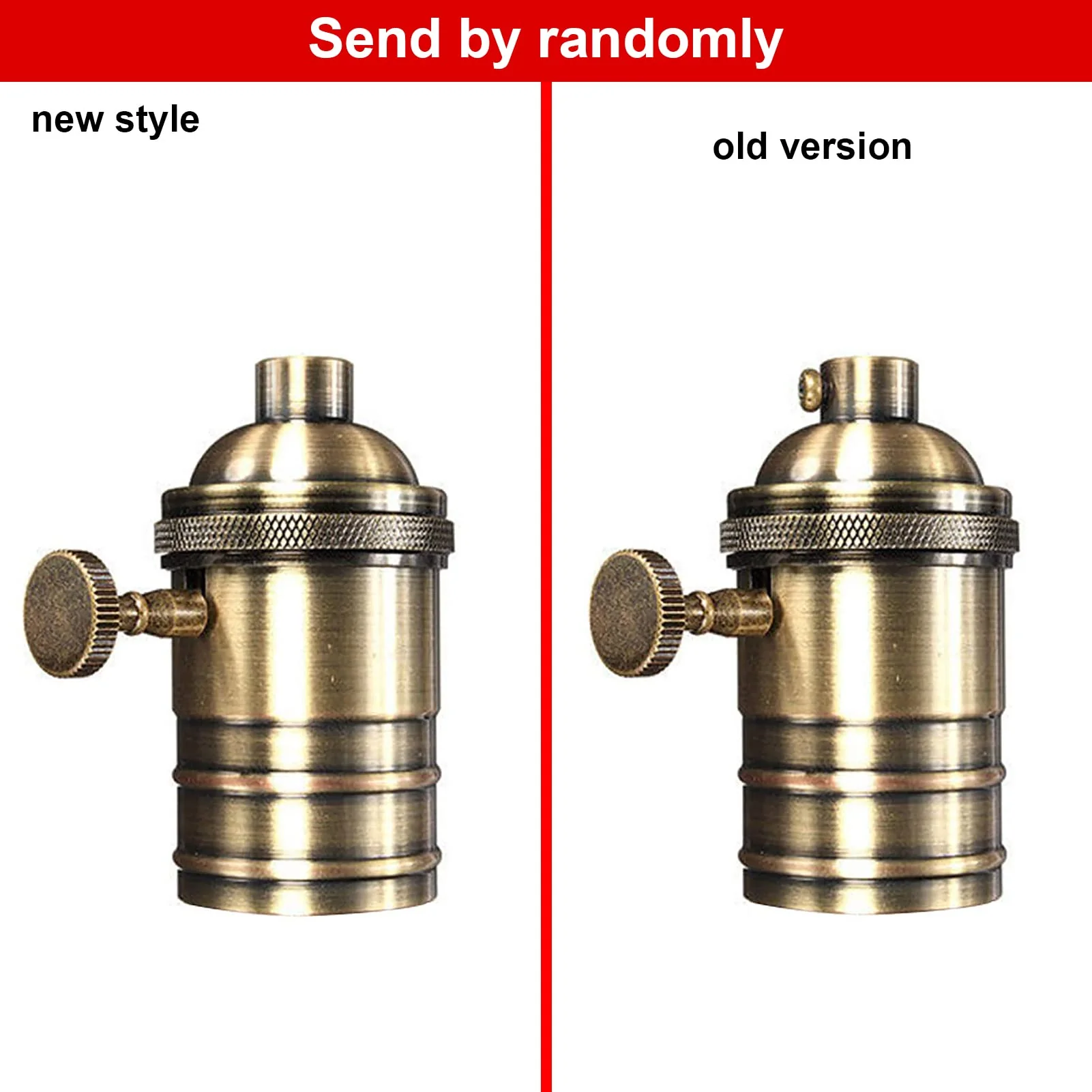Telituny Vintage Solid Lamp Holder, Vintage Lamp Holder E26/E27 Antique Lamp Holder with On/Off Switch Pendant Light Socket for Edison Screw Bulb, DIY Wall Table Ceiling Lamp - Image 9