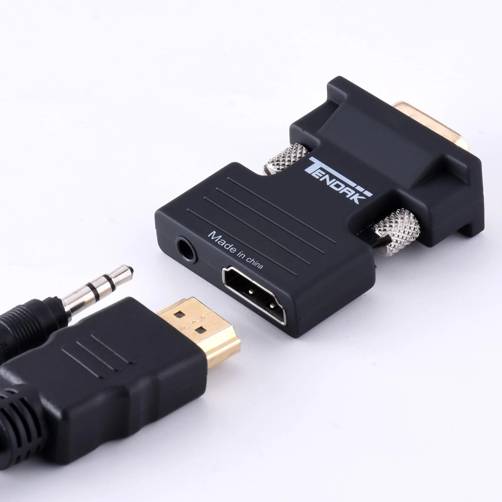 Tendak Active 1080P Female HDMI to VGA Male Converter Adapter Dongle with 3.5mm Stereo Audio portable HDMI Connector for Laptop PC PS3 Xbox STB Blu-ray DVD TV Stick - Image 4