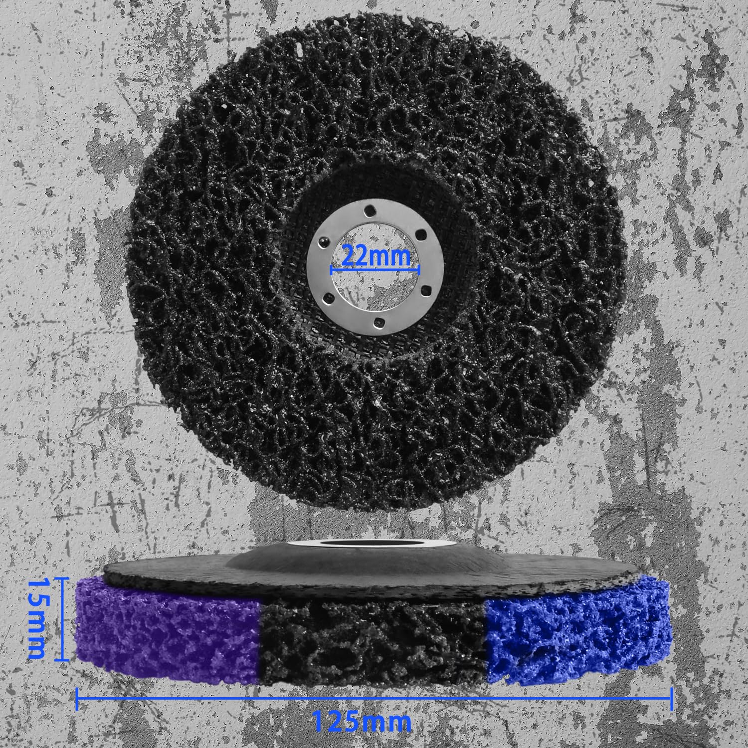 Tendak Pack of 6 CSD Discs 125 mm for Angle Grinder, Cleaning Disc Purple/Blue/Black Coarse Sanding Disc Set for Surface Processing, Metal, Stainless Steel - Image 3