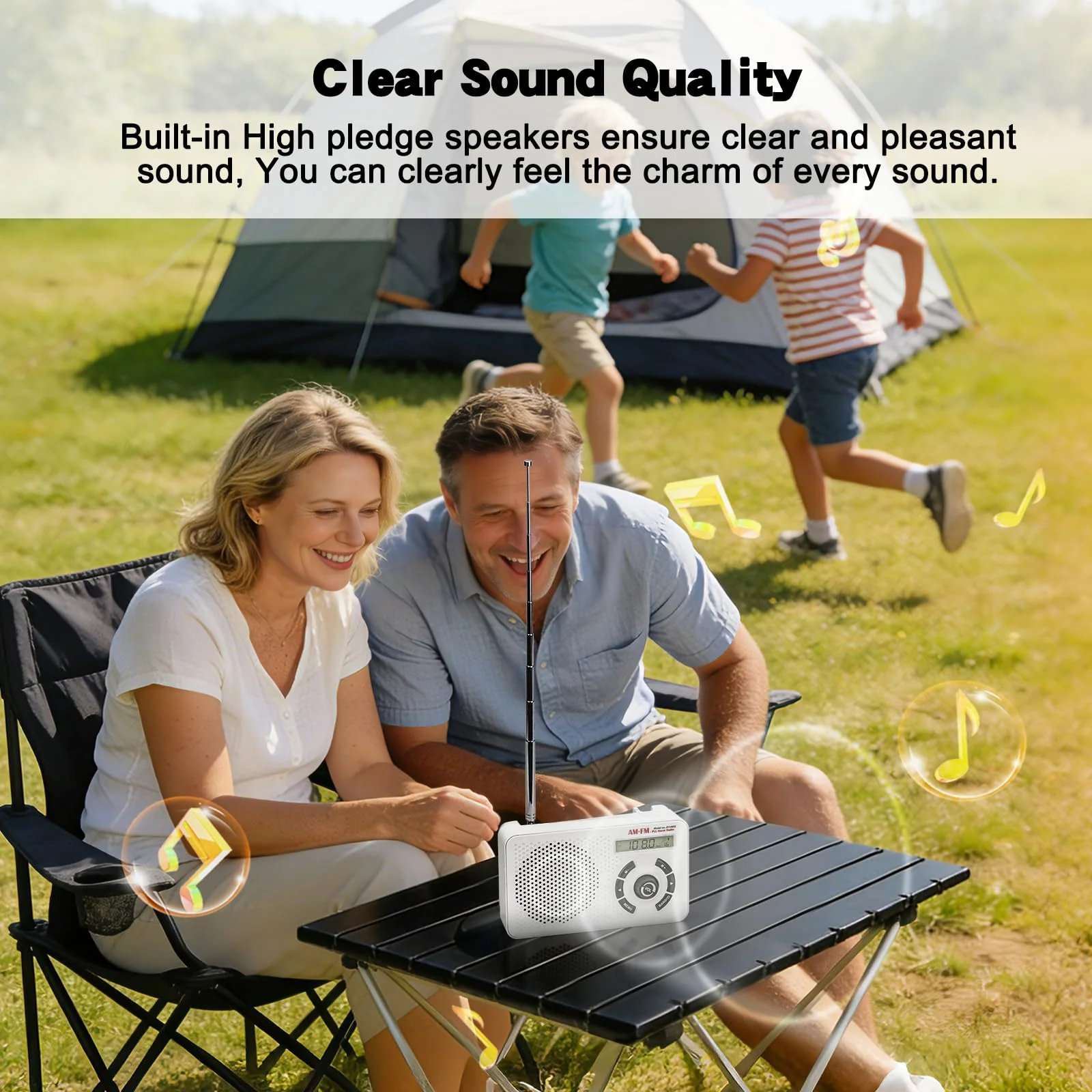 Tendak Portable Radio AM FM SW, Small Radio with Digital Tuning LCD Display, Sleep Timer and Alarm Clock, Battery Powered or Plug in Wall, Transistor Radio for Home Outdoor Seniors - Image 3
