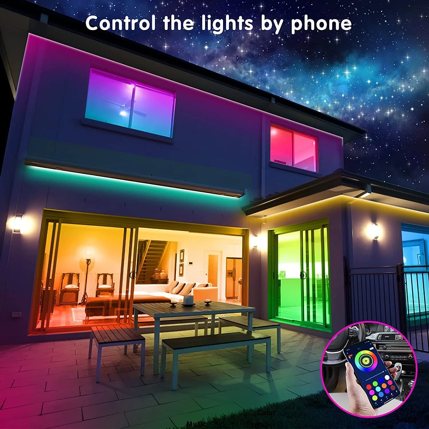 Tenmiro Led Strip Lights 130ft (2 Rolls of 65ft) Smart Light Strips with App Control RGB Led Lights for Bedroom，Music Sync Color Changing Lights for Room Party - Image 2