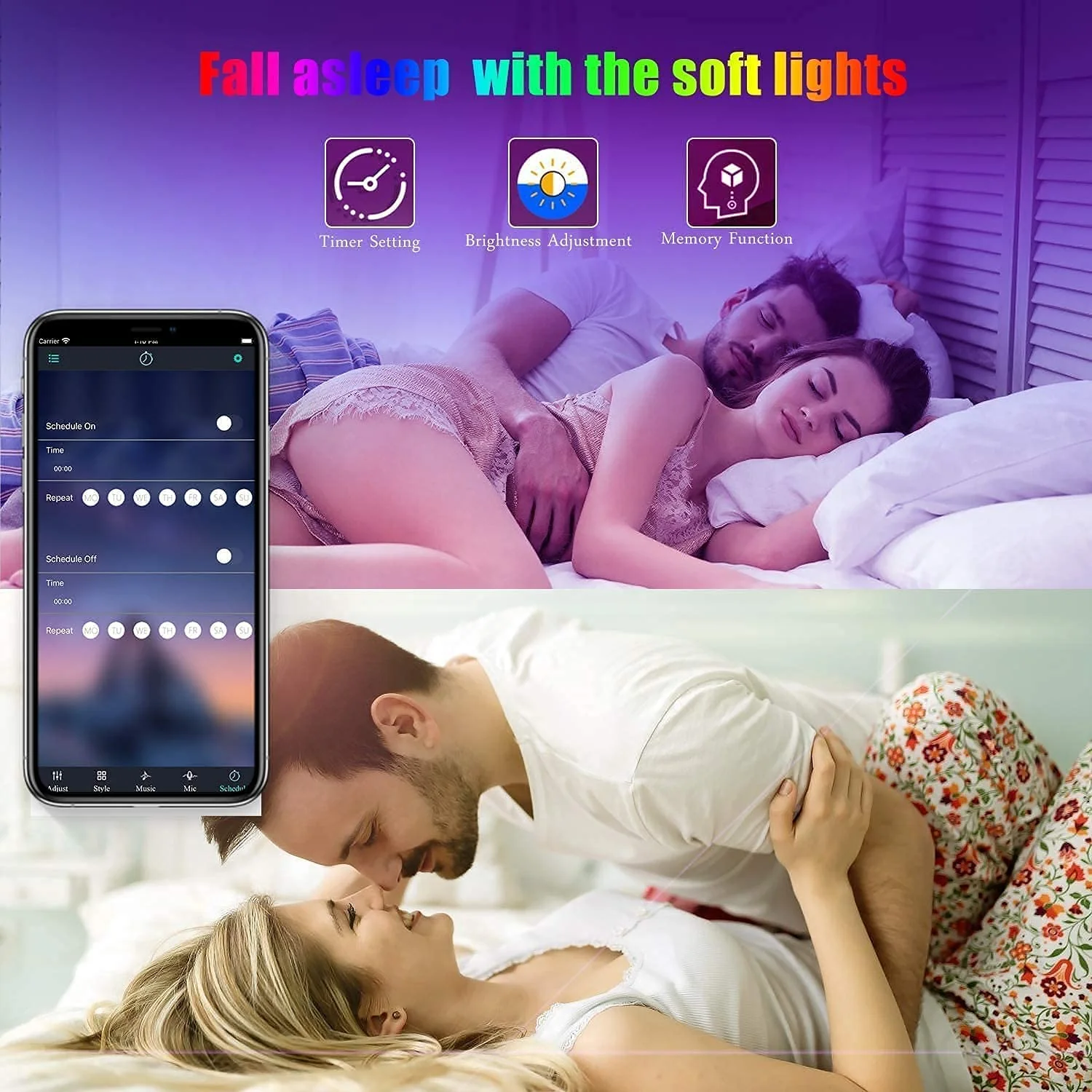 Tenmiro Led Strip Lights 130ft (2 Rolls of 65ft) Smart Light Strips with App Control RGB Led Lights for Bedroom，Music Sync Color Changing Lights for Room Party - Image 5