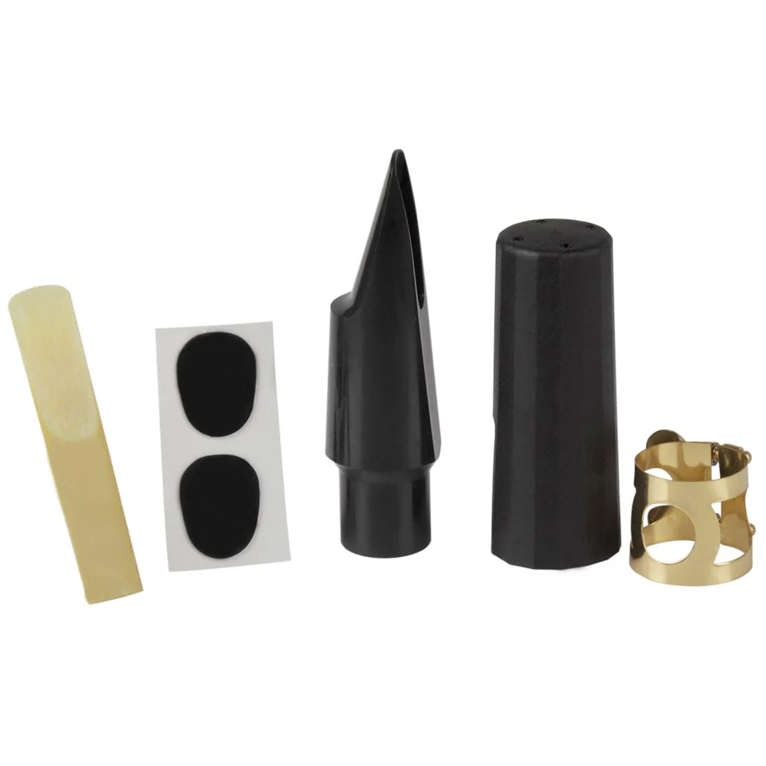 Tenor Sax Mouthpiece Kit Includes Saxophone Mouthpiece, Brass Ligature Fastener, Plastic Cap 2.5 Reed and Cushions Pads Fit for Tenor Sax Parts and Accessories 26 Pieces - Image 2