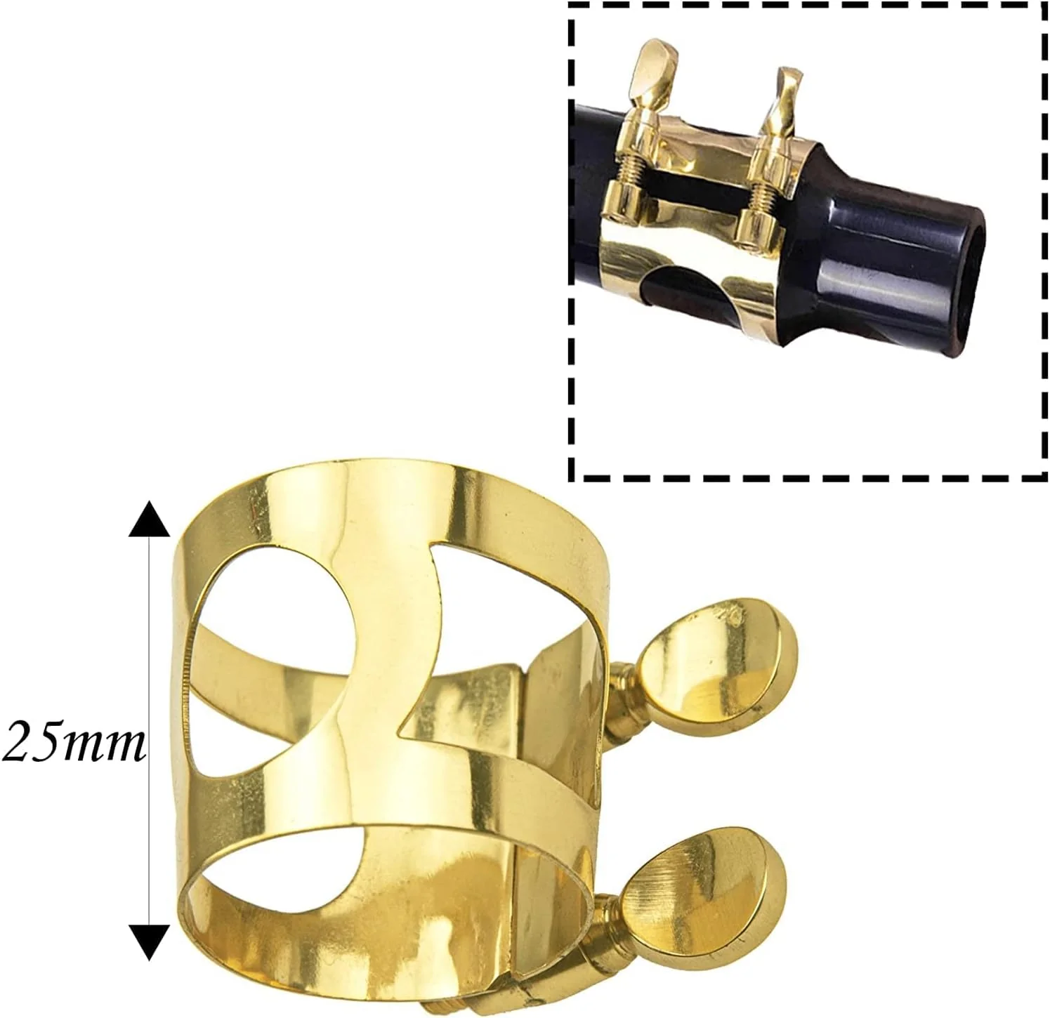 Tenor Sax Mouthpiece Kit Includes Saxophone Mouthpiece, Brass Ligature Fastener, Plastic Cap 2.5 Reed and Cushions Pads Fit for Tenor Sax Parts and Accessories 26 Pieces - Image 5