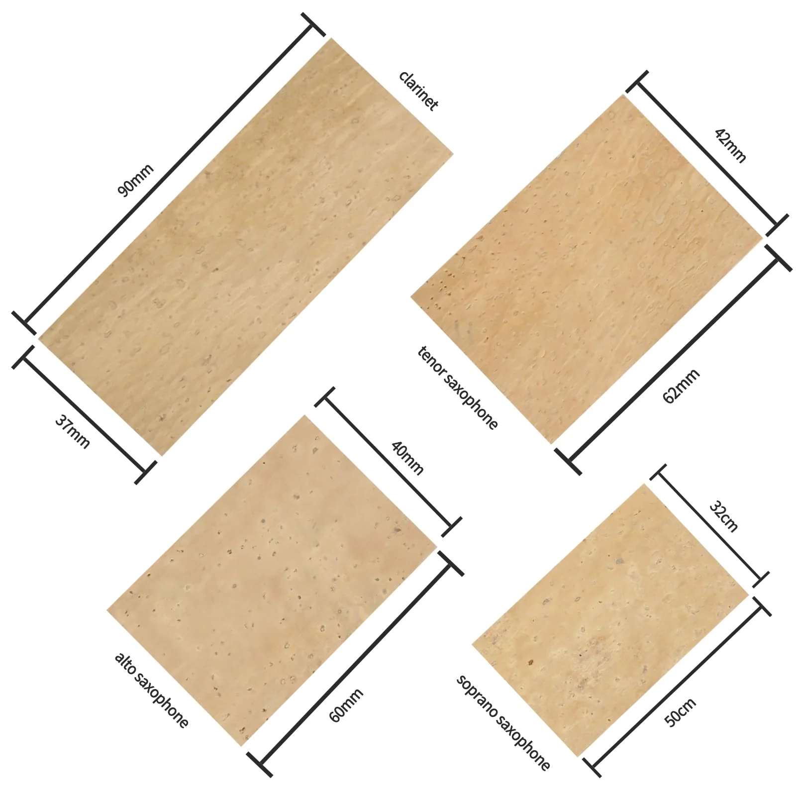 Tenor Saxophone Sax Joint Cork Replacement Kit, Saxophone Cork, Glue, Knife, Taping and Sandpaper - Image 5