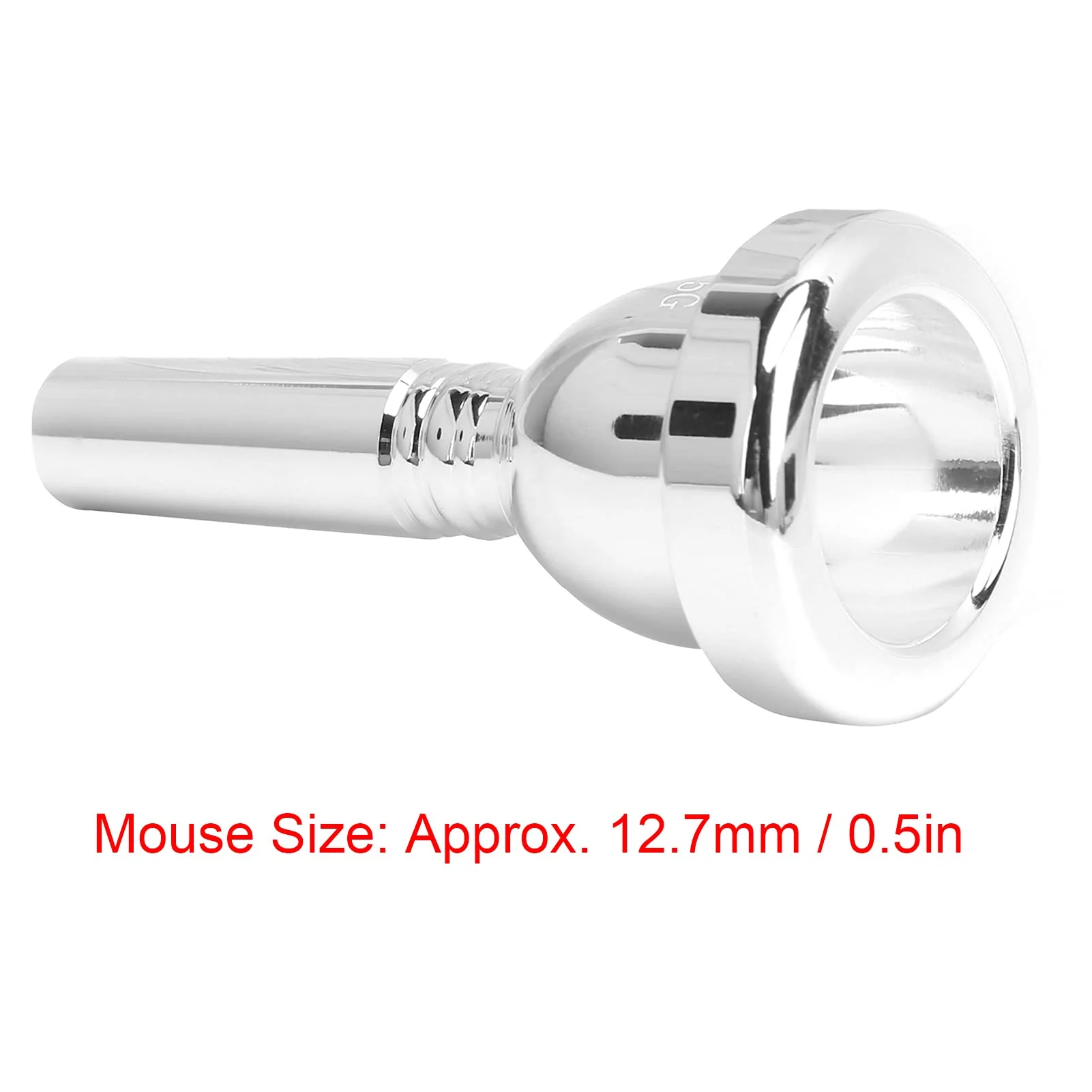 Tenor Trombone Mouthpiece, Trombone Mouthpiece Large Shank Trombone Mouthpiece Accessory 5G Trombone Mouthpiece for Amateurs for Professional Players(Silver) - Image 2