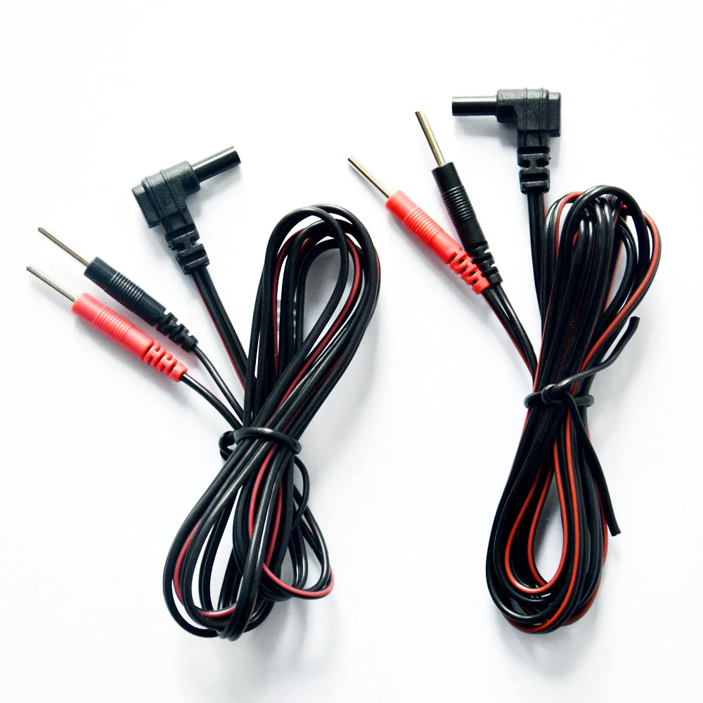 Tens Electrode Lead Wires Jack Plug Pin Connector, Electrode Units Cable Wires for TENS EMS Massage Devices, Replacement Leads for Electrotherapy Instruments, Pack of 2 - Image 2