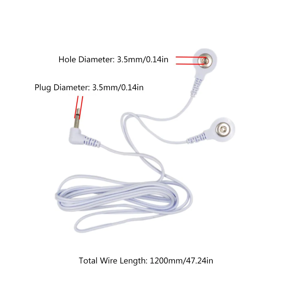 TENS Wire Cable Electrode Cable Cable for TENS Machines 2.5mm Male to 3.5mm Snap Lock 4 Pack - Image 3