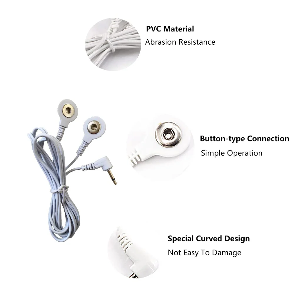 TENS Wire Cable Electrode Cable Cable for TENS Machines 2.5mm Male to 3.5mm Snap Lock 4 Pack - Image 4