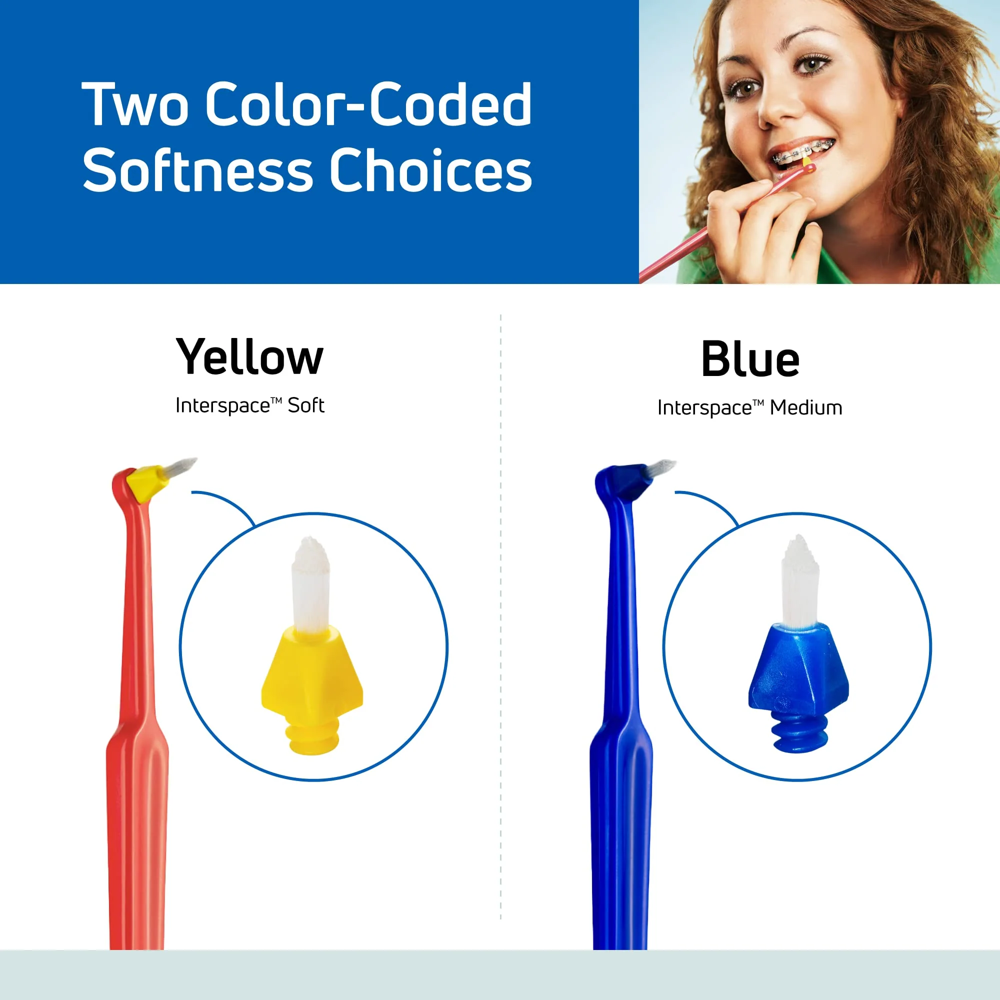 TePe Interspace Angled Soft Toothbrush for Braces with Single-End Tuft and Removable Head, 12 Pack - Image 5