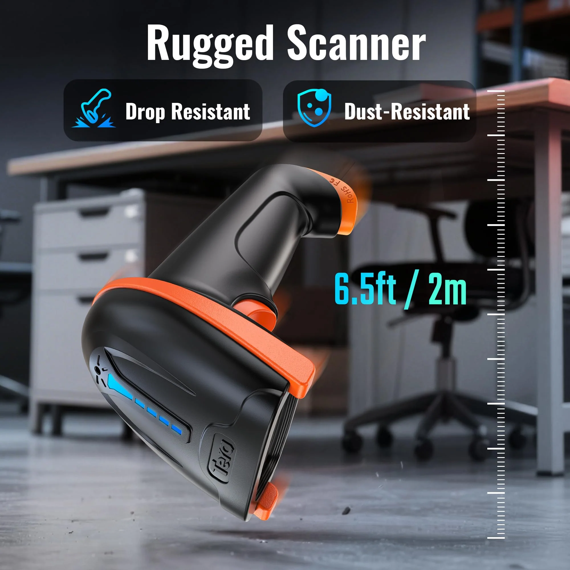 Tera 1D 2D QR Barcode Scanner Wireless and Wired with Battery Level Indicator Digital Printed Bar Codes Reader with Stand Portable Handheld Barcode Scanner Compact Plug and Play Model D5100-Z 2D with stand - Image 7