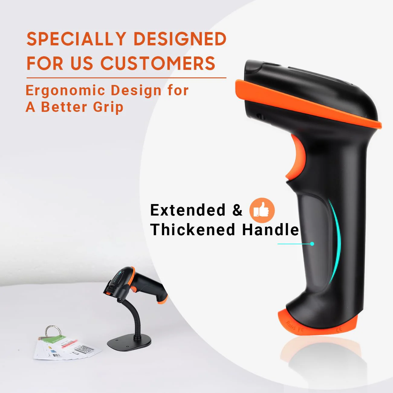 Tera Barcode Scanner Wireless 1D Laser Cordless Barcode Reader with Battery Level Indicator, Versatile 2 in 1 2.4Ghz Wireless and USB 2.0 Wired with Stand Model 5100-Z - Image 2