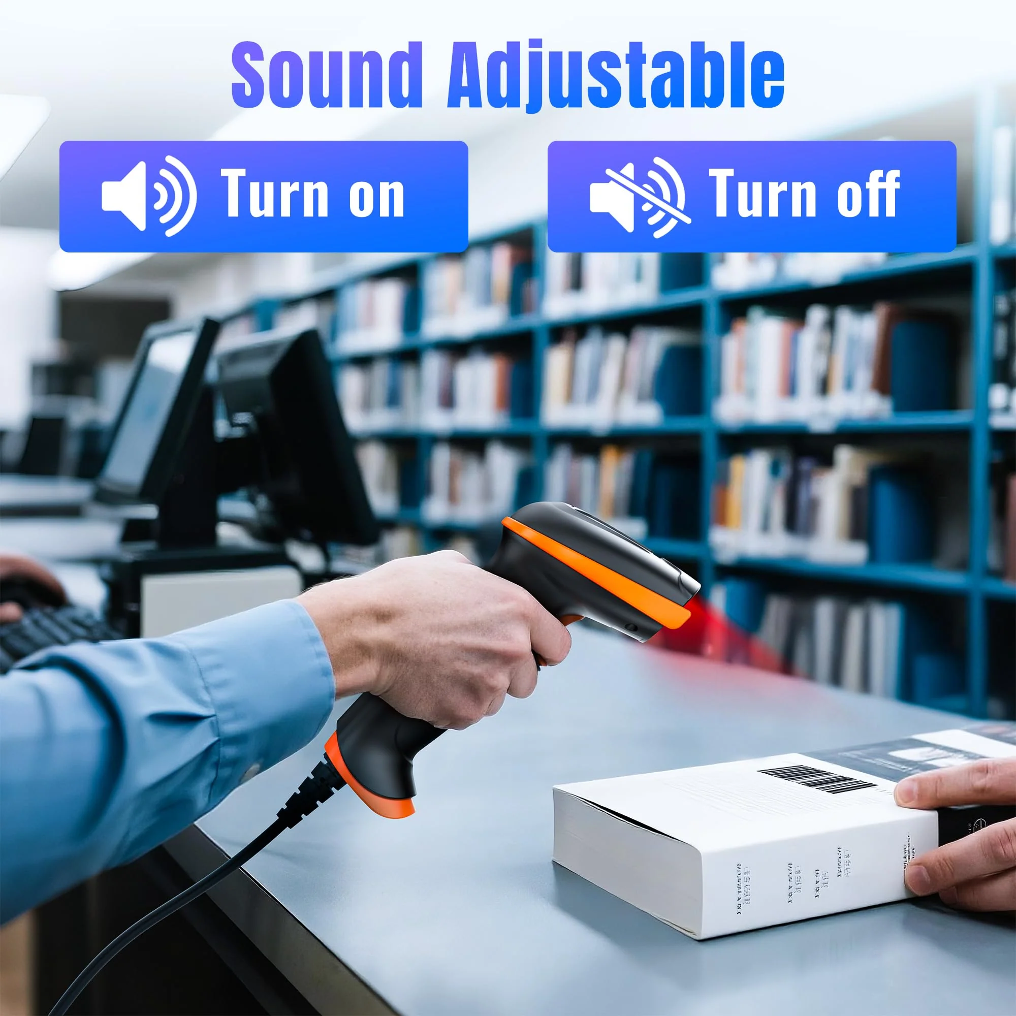 Tera Upgraded USB 1D 2D QR Barcode Scanner Wired, Officially Certified Dustproof Shockproof Waterproof IP65 Ergonomic Handle Fast and Precise Scan for Windows Linux Plug and Play Model D5100Y 2D Wired - Image 6