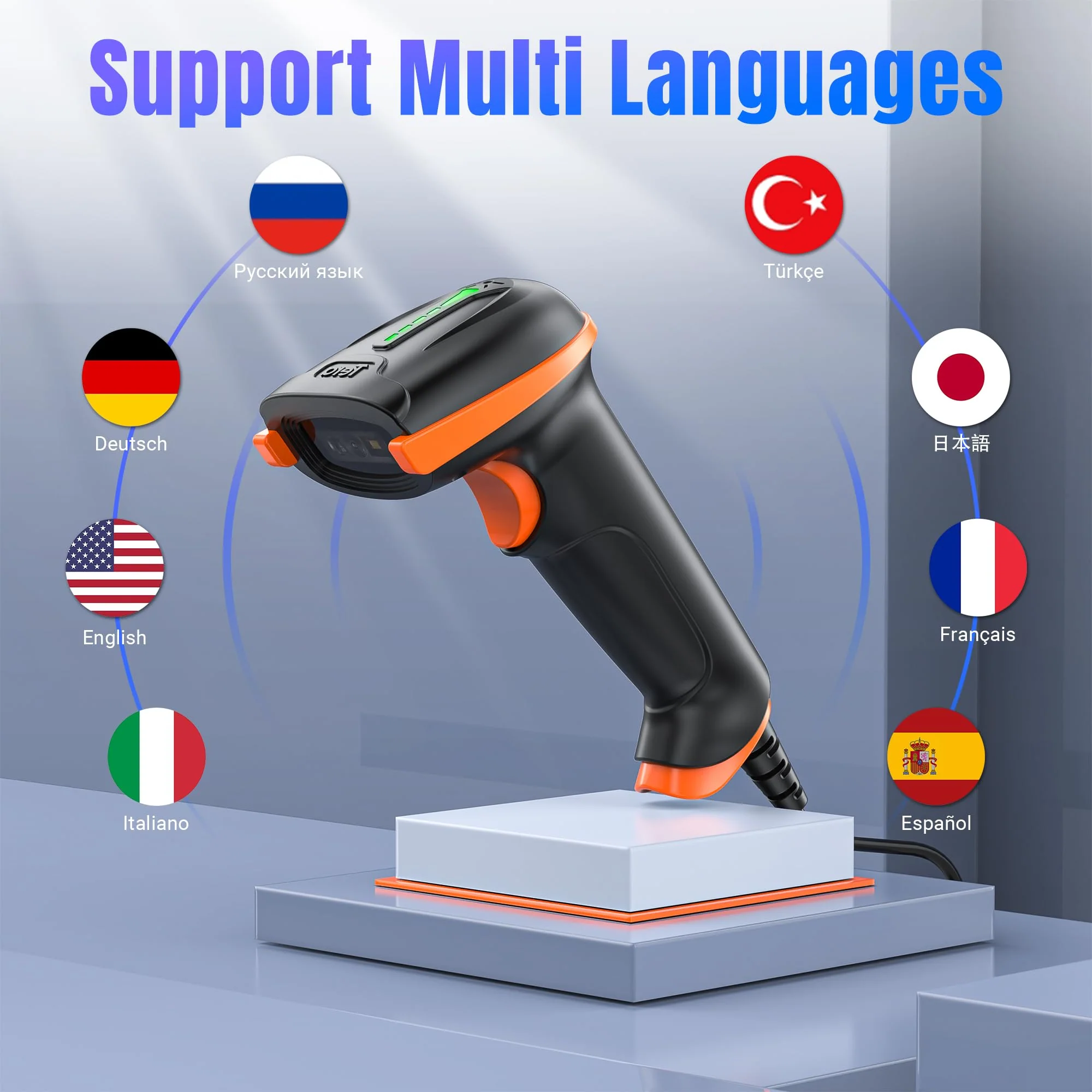 Tera Upgraded USB 1D 2D QR Barcode Scanner Wired, Officially Certified Dustproof Shockproof Waterproof IP65 Ergonomic Handle Fast and Precise Scan for Windows Linux Plug and Play Model D5100Y 2D Wired - Image 7