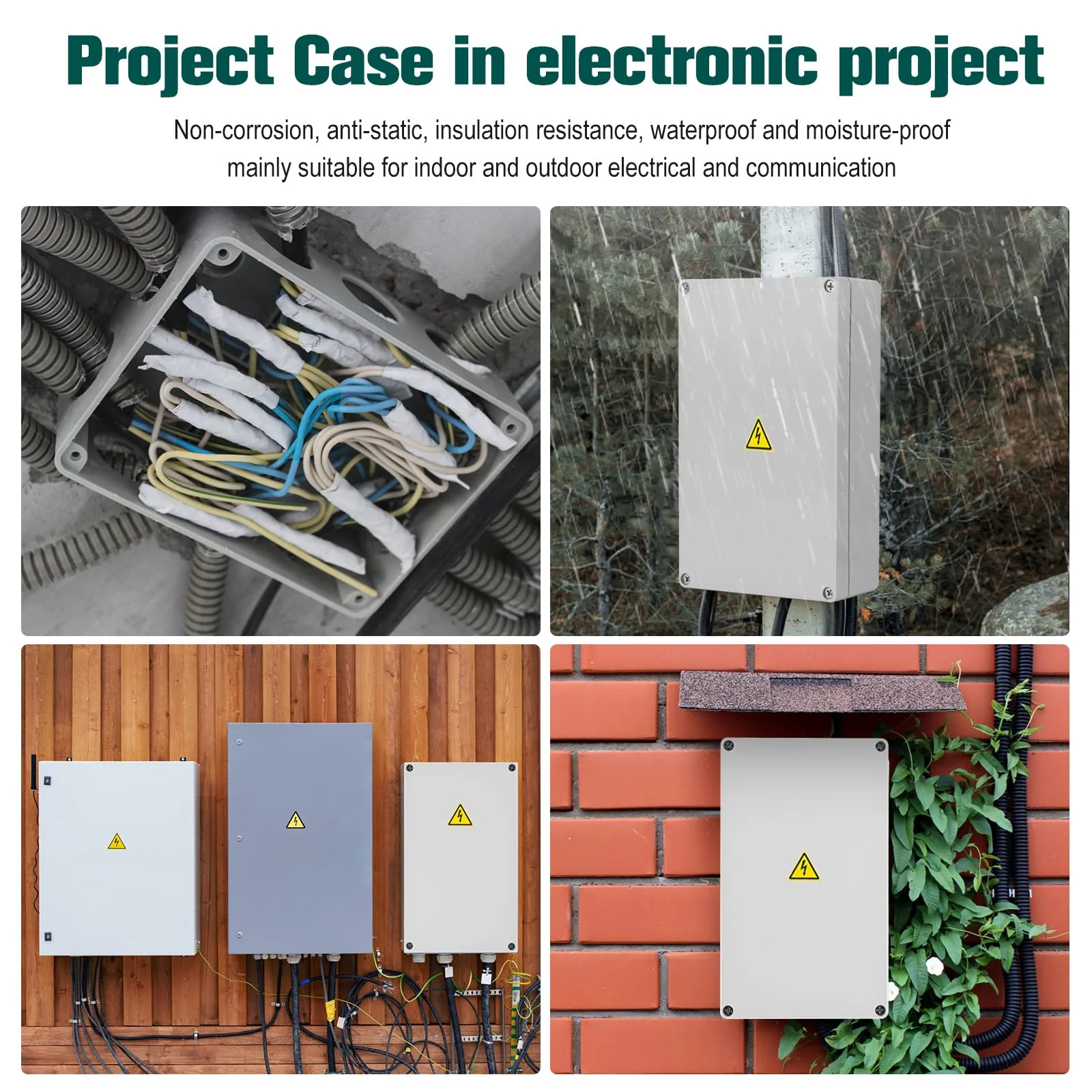 Terminal Box Waterproof IP65, Distribution Box Surface-Mounted, Junction Box Surface-Mounted, Protective Box Cable Outdoor Waterproof, Junction Box Waterproof, Plastic Housing Terminal Box, 20 x 12 x - Image 3