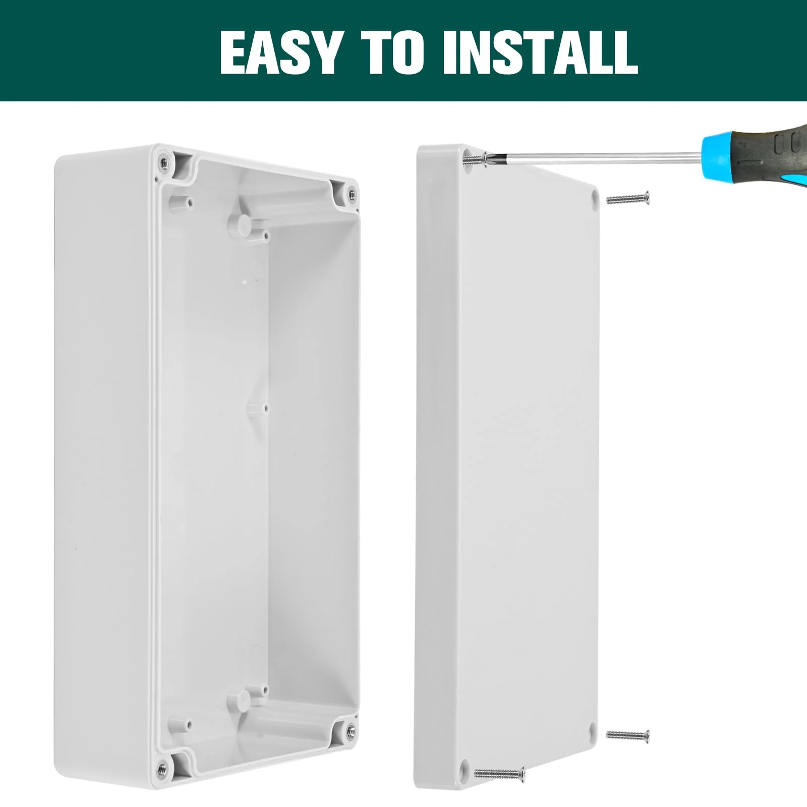 Terminal Box Waterproof IP65, Distribution Box Surface-Mounted, Junction Box Surface-Mounted, Protective Box Cable Outdoor Waterproof, Junction Box Waterproof, Plastic Housing Terminal Box, 20 x 12 x - Image 5