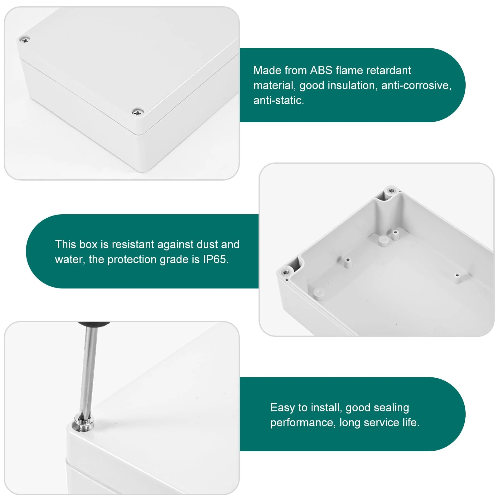 Terminal Box Waterproof IP65, Distribution Box Surface-Mounted, Junction Box Surface-Mounted, Protective Box Cable Outdoor Waterproof, Junction Box Waterproof, Plastic Housing Terminal Box, 20 x 12 x - Image 6