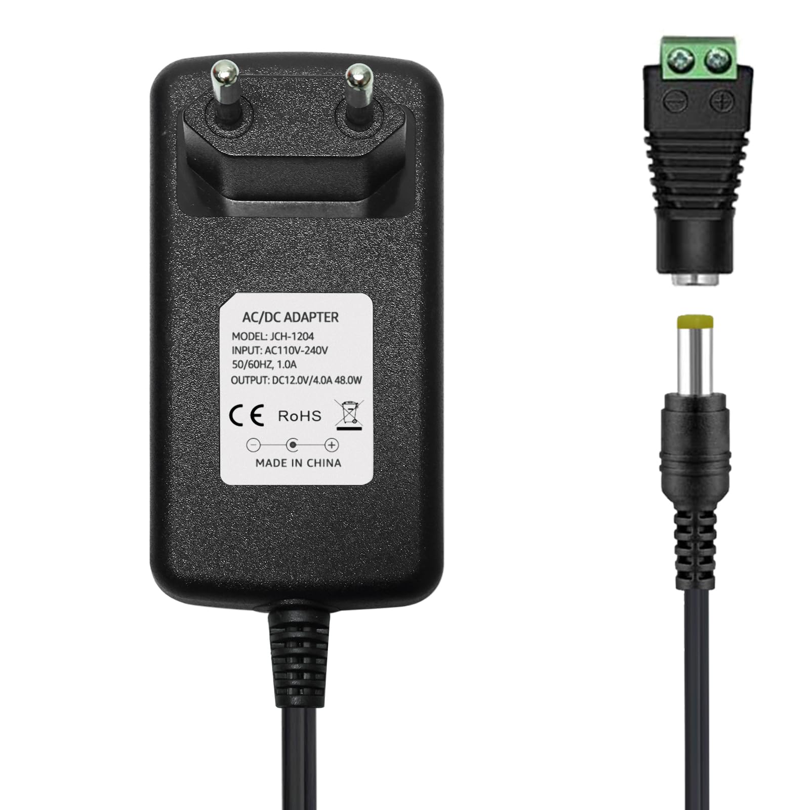 Tesfish 12V 4A Power Supply Transformer 48W Adapter with Socket DC Plug 5.5 x 2.1/2.5 mm for CCTV, Camera, Router, LED Strip Light - Image 3