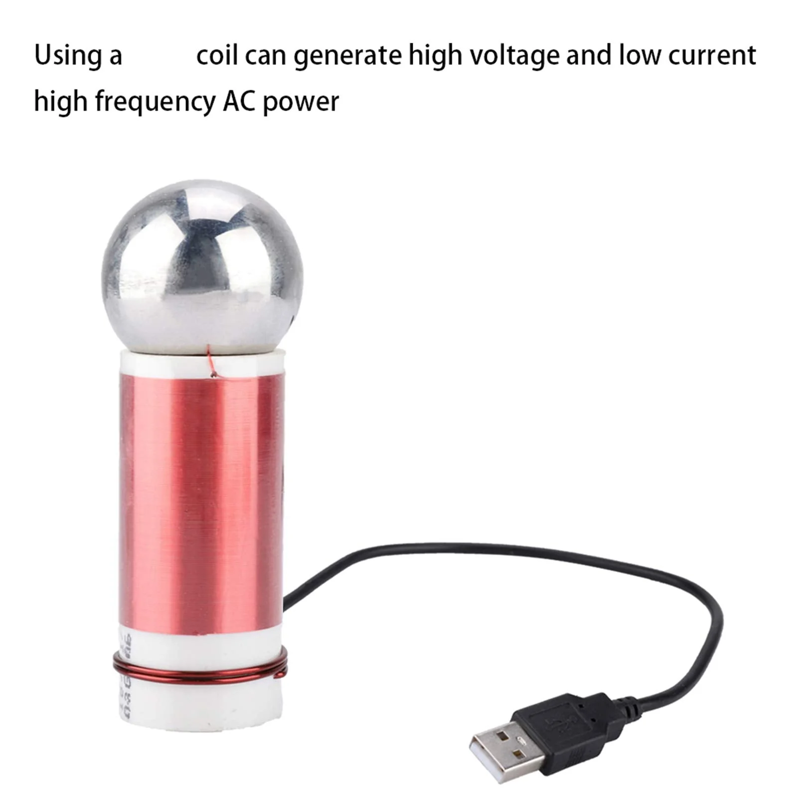 Tesla Coil, 5V 1W Super Mini Self Excitation Coil for Wireless Transmission Experiments Test DIY Electronic Practice Replacement Kit for High Frequency AC Electronic Educational Toy - Image 4
