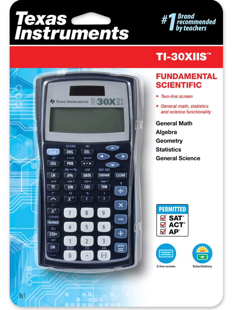 Texas Instruments TI-30XIIS Scientific Calculator, Black with Blue Accents Single Pack - Image 4