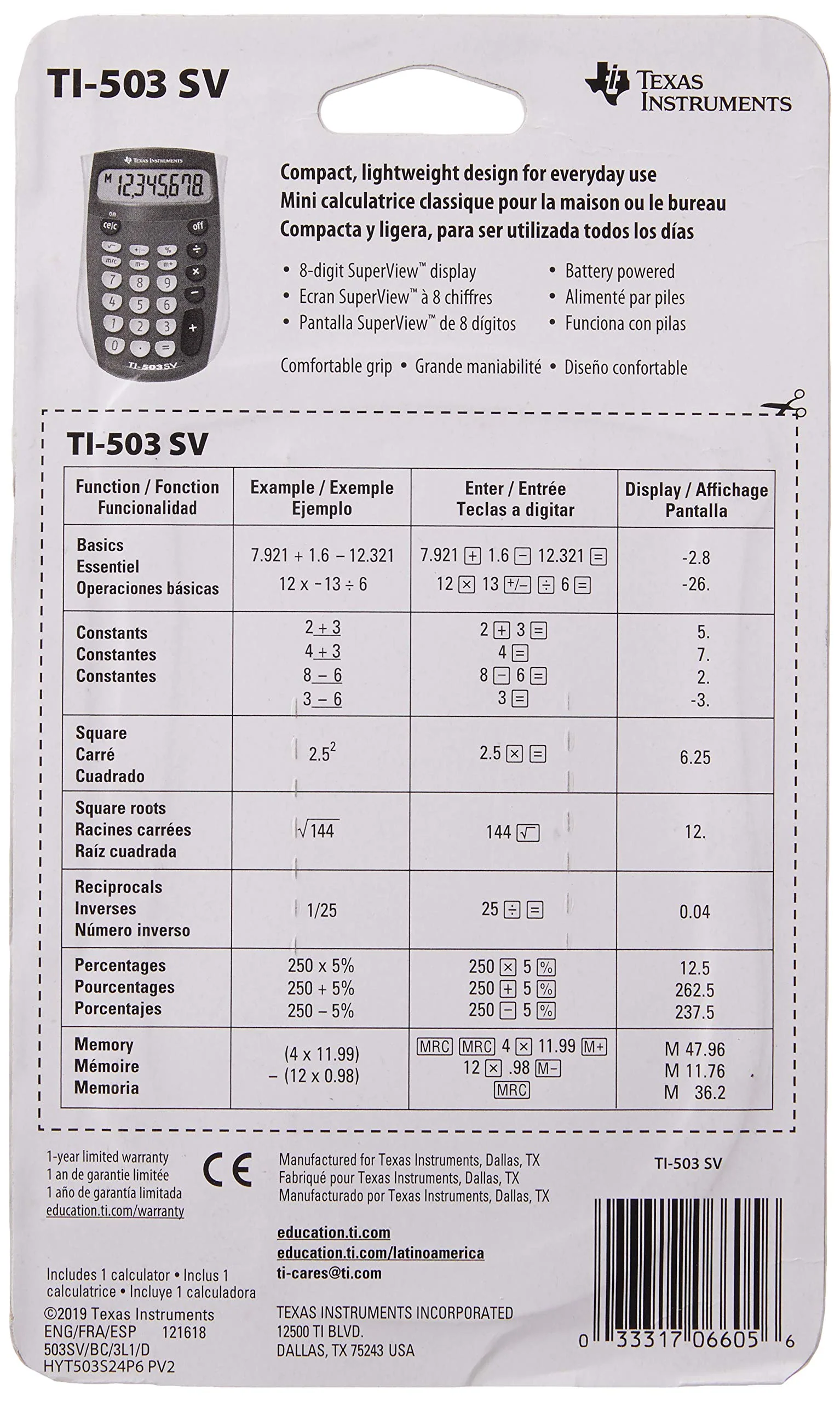 Texas Instruments TI-503 SV Standard Function Calculator - Image 3