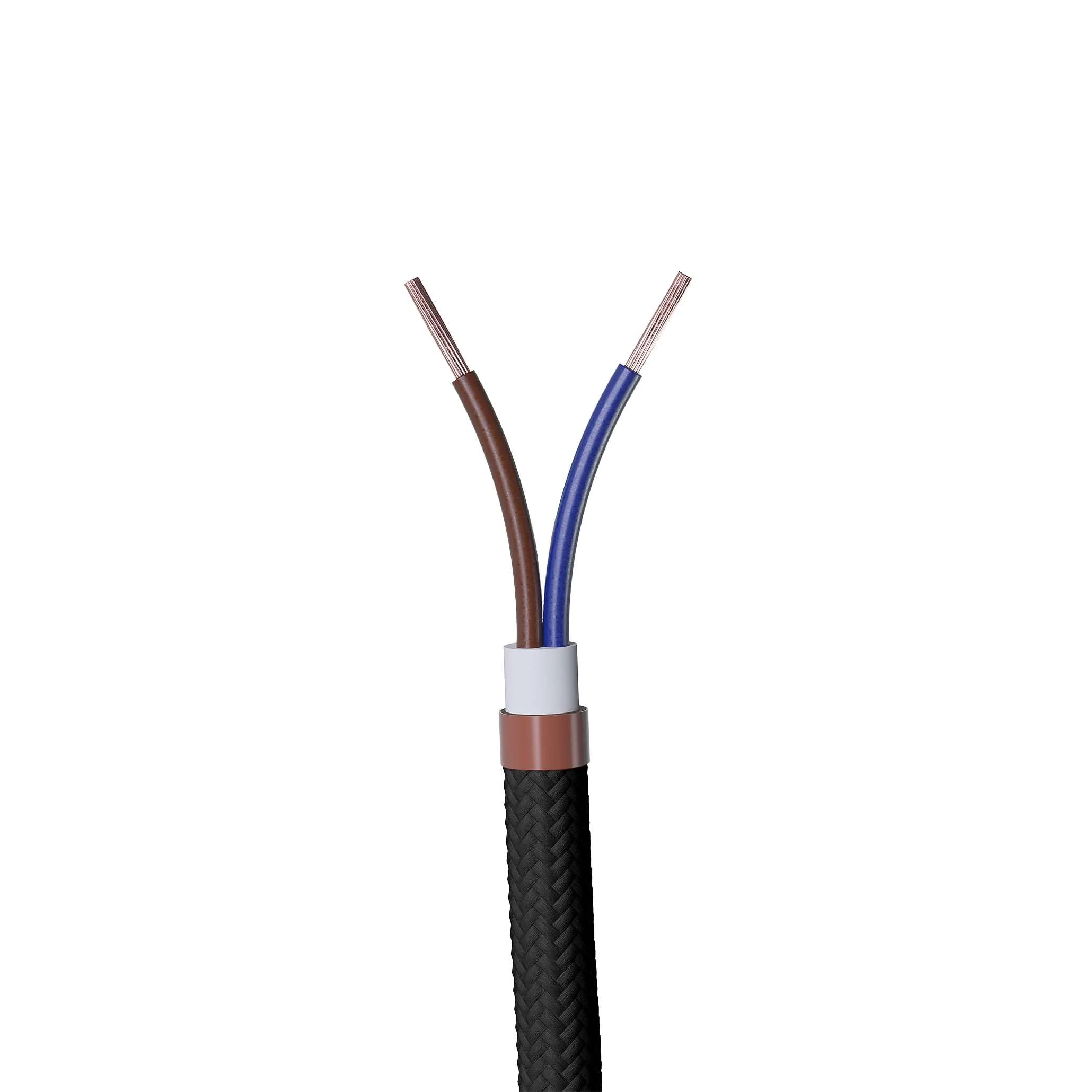 Textile Cable for Lamps, Various Colours, 2 Core, 2 x 0.75 mm2, black 3 Meter - Image 6