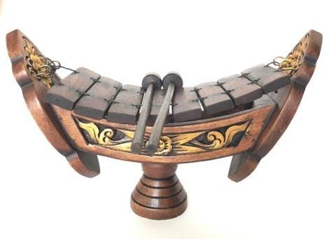 Thai Teak Wood Traditional Wooden Xylophone, 8 bar Notes 11 inch. Thai marimbas, Gold Brown. - Image 2