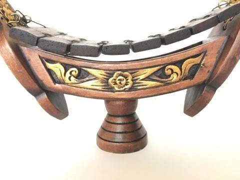 Thai Teak Wood Traditional Wooden Xylophone, 8 bar Notes 11 inch. Thai marimbas, Gold Brown. - Image 3