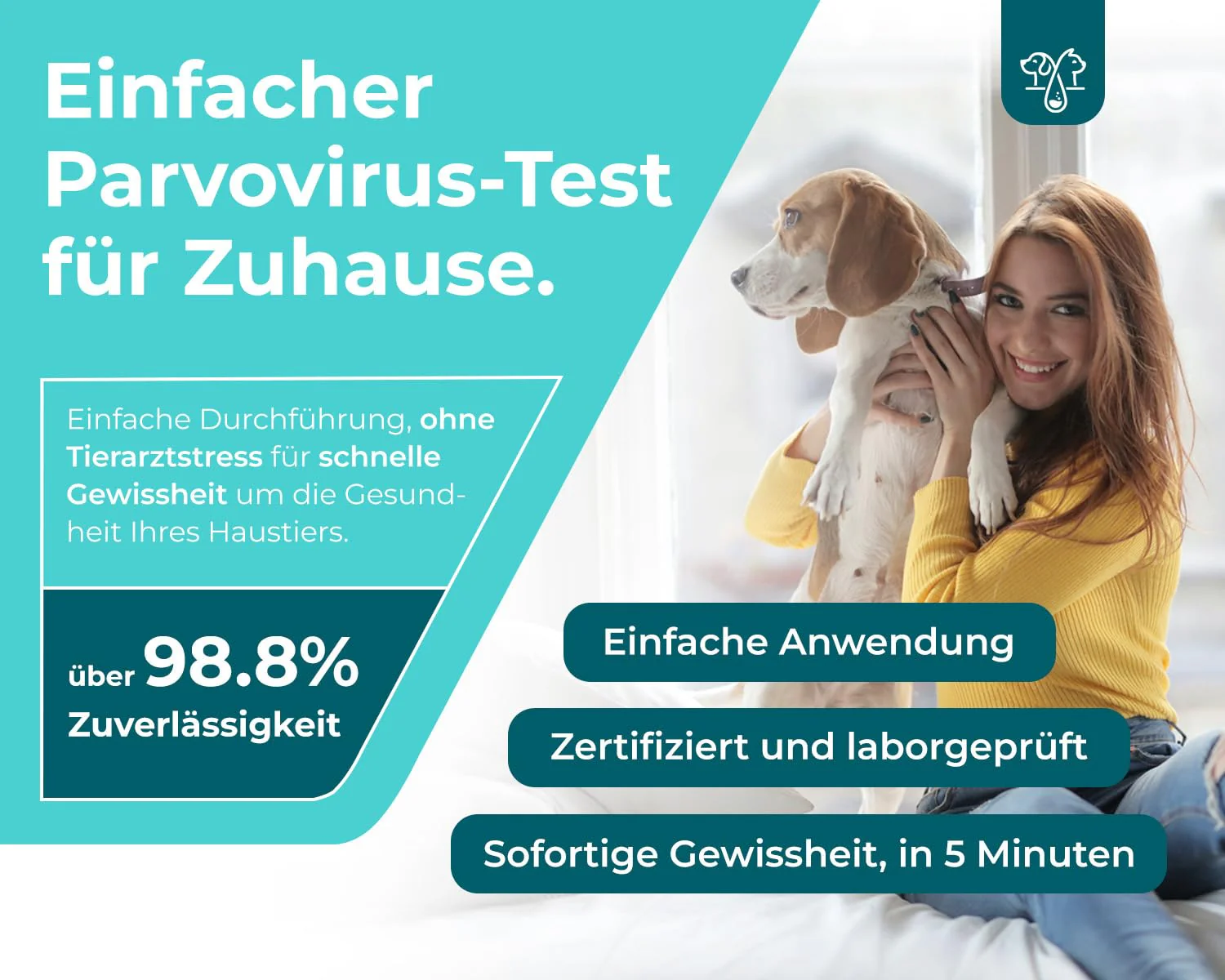 The Home Pet Lab 2 x Parvo Quick Test Dog & Cat - Parvovirus Test Reliable for Cat Disease Suspected (CPV, FPV) - For Dogs & Cats for Parvovirosis (2 x Test) - Image 2