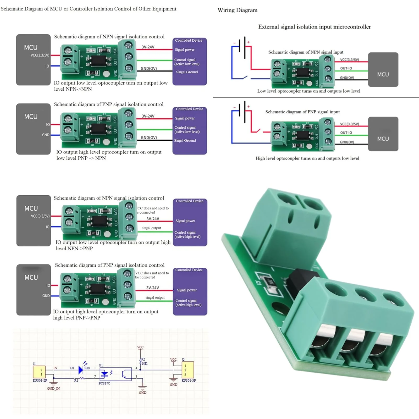 The Lord of the Tools 4X 1 Channel PC817 Optocoupler Isolation Module (3-5V) Suitable for Signal Isolation of Photoelectric Insulators 3-5 V - Image 3