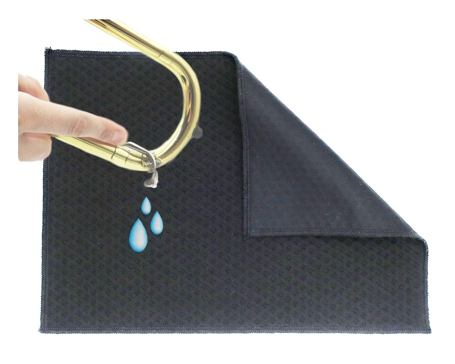 The Original Spit Catcher by Brasstache - For Brass/Wind Instruments, Ultra-Absorbent and Leakproof, Multi-layered Cloth Pad to Empty Your Spit, Self-Packing…… (Single) Single