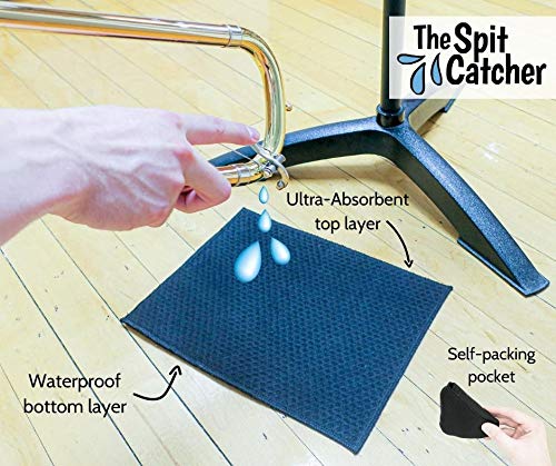 The Original Spit Catcher by Brasstache - For Brass/Wind Instruments, Ultra-Absorbent and Leakproof, Multi-layered Cloth Pad to Empty Your Spit, Self-Packing…… (Single) Single - Image 2