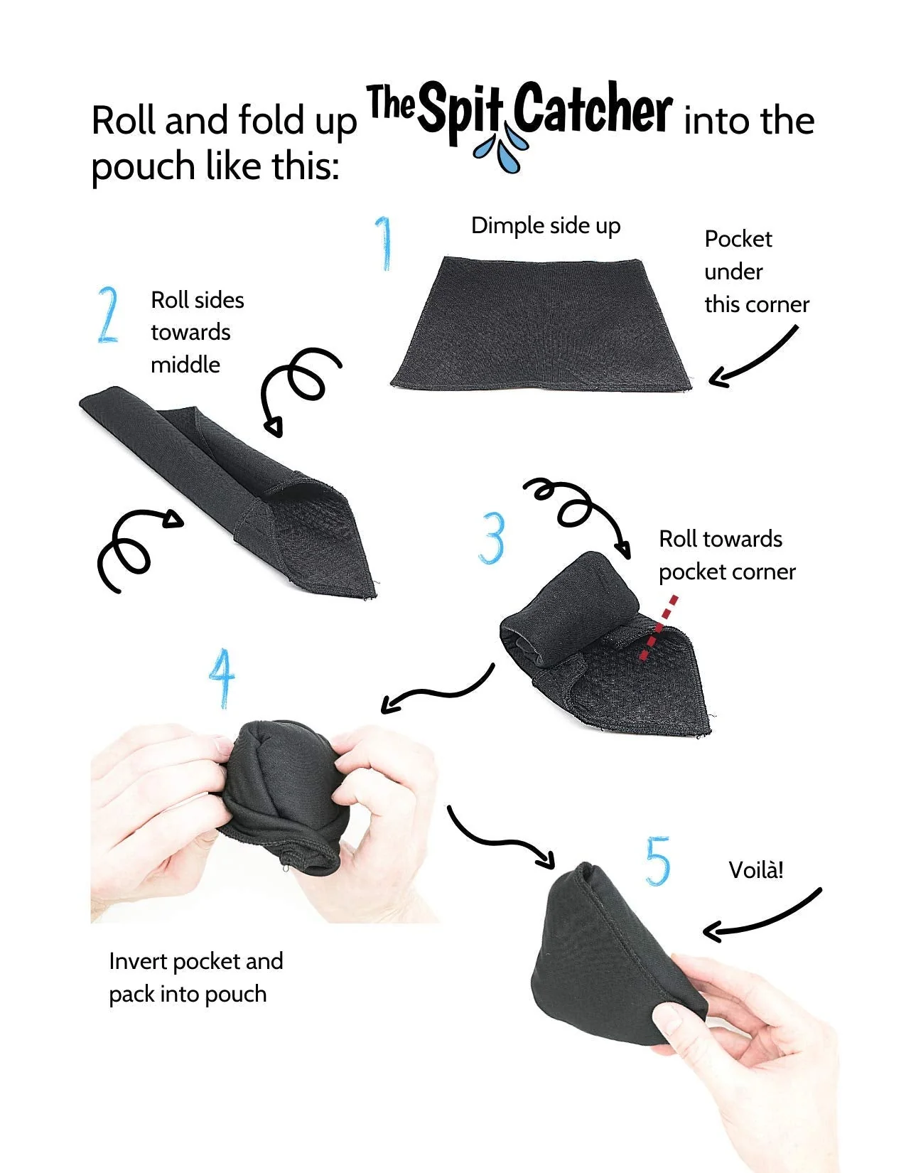 The Original Spit Catcher by Brasstache - For Brass/Wind Instruments, Ultra-Absorbent and Leakproof, Multi-layered Cloth Pad to Empty Your Spit, Self-Packing…… (Single) Single - Image 3