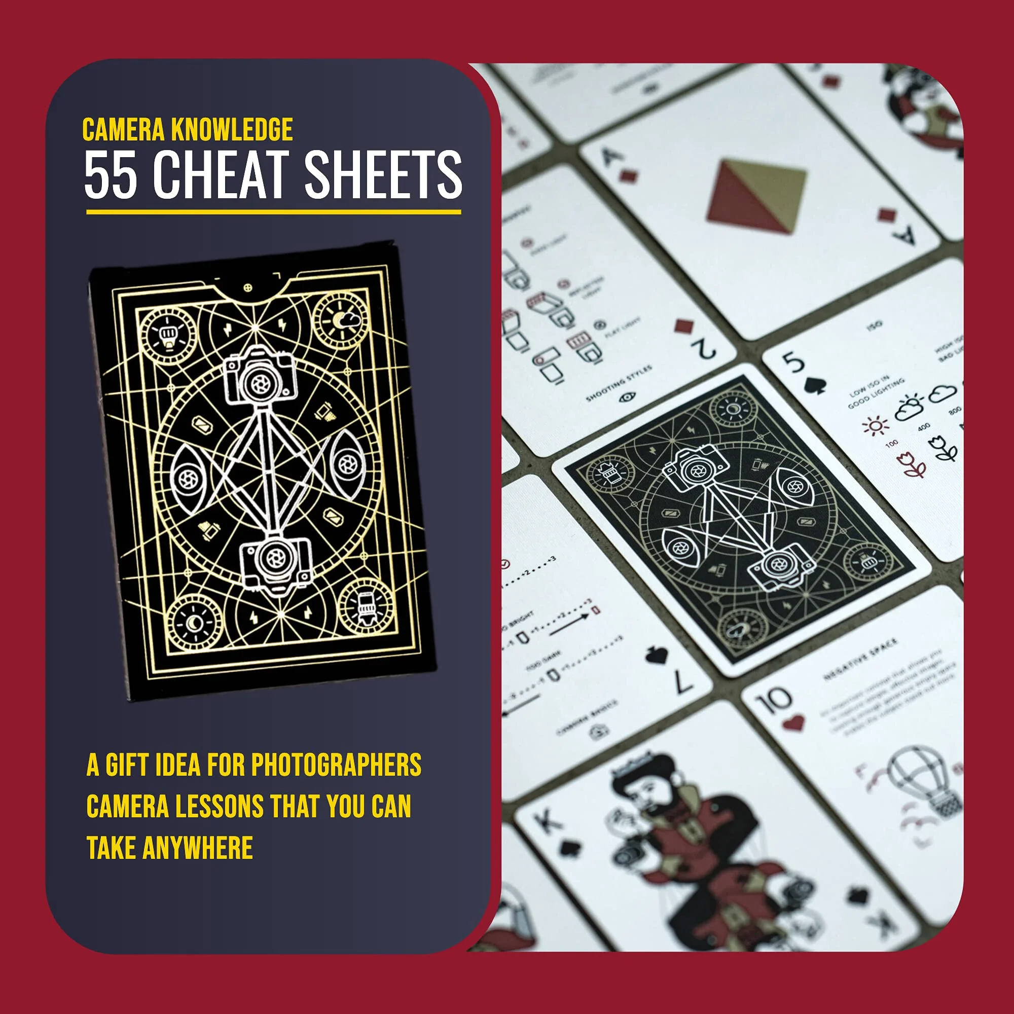 The Photography Deck - Premium Shooting and Editing Photography Cheat Sheet Cards - Photography Editing Idea Cheat Cards - Essential Shooting Guide - Photography Tips Reference Card 7 Premium Combo - Image 4