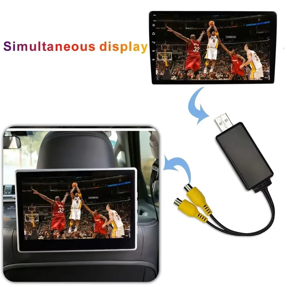 TheCoolCube USB to CVBS Video Output Adapter 2 CVBS Output USB to RCA Cable DC 5V for Android Multimedia Player and Android TV Player - Image 5