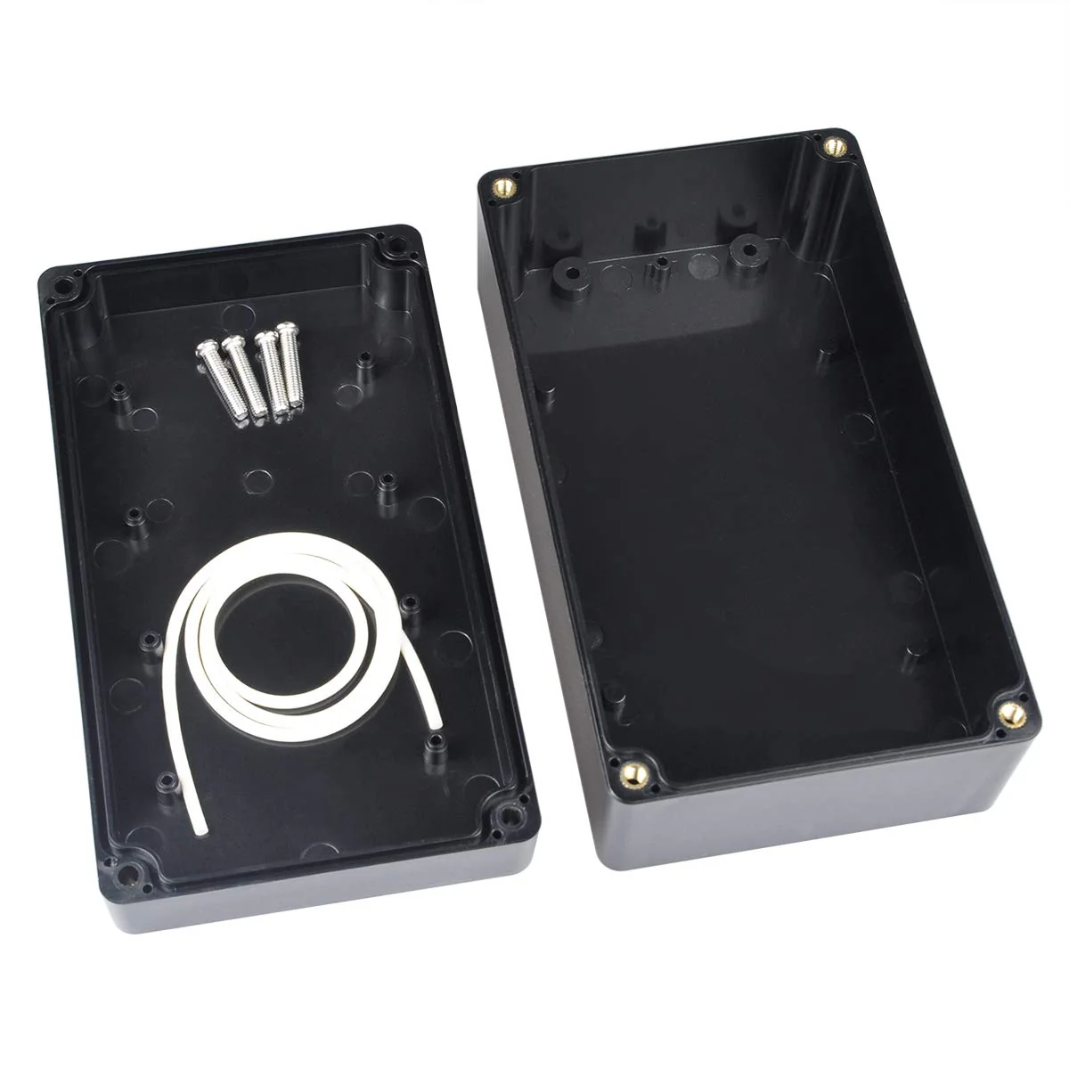 Therlan Electronic Junction Box IP65, Electronic Housing, Waterproof Junction Box, Surface-Mounted Junction Box, Project Box, Plastic Junction Box, ABS Surface-Mounted Box (158 x 90 x 60 mm, Black) 158 x 90 x 60 mm - Image 3