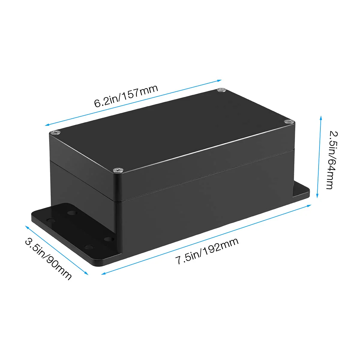 Therlan Junction Box Black Waterproof Electronic Housing Plastic, IP65 Junction Box ABS Housing Junction Box Surface-Mounted Distribution Box Outdoor Waterproof Distribution Box Black (158 x 90 x 60 158 x 90 x 60 mm - Image 2