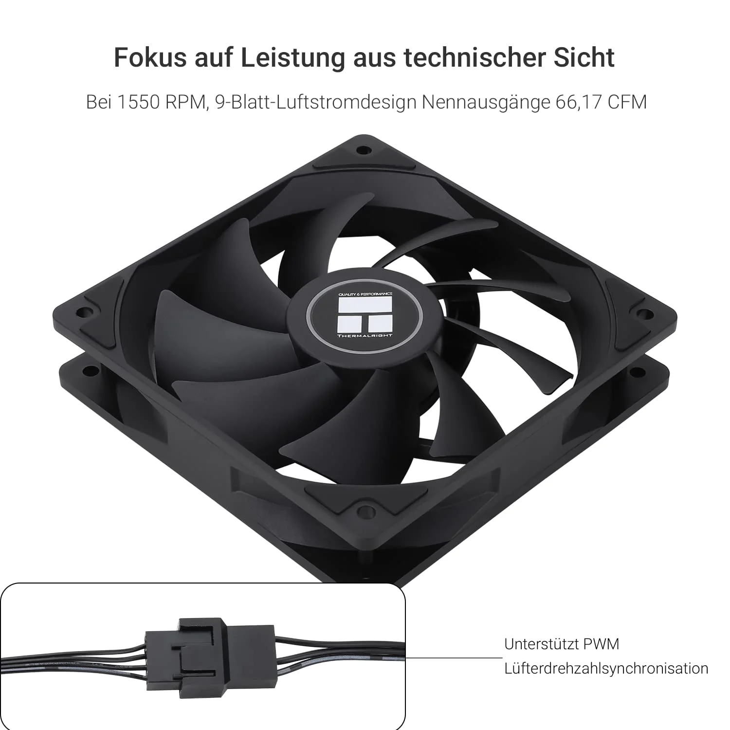 Thermalright TL-C12C CPU Fan 120 mm Case Cooler, 4-Pin PWM Quiet Computer Cooling with S-FDB Bearing Included, up to 1550RPM PC Cooling (3 Quantities) TL-C12C X3 - Image 3