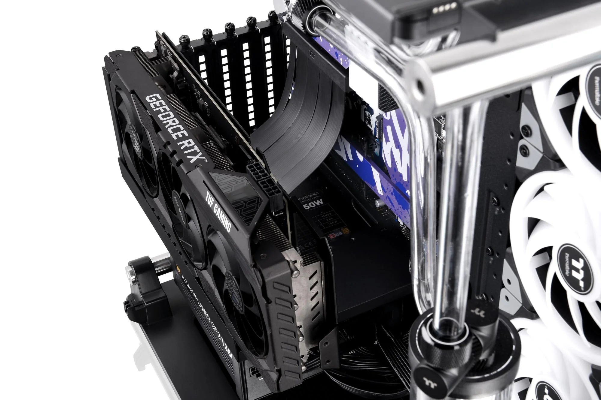 Thermaltake PCI-E 4.0 Dual 90 Degree Riser Cable | 130 mm | Black - Image 10