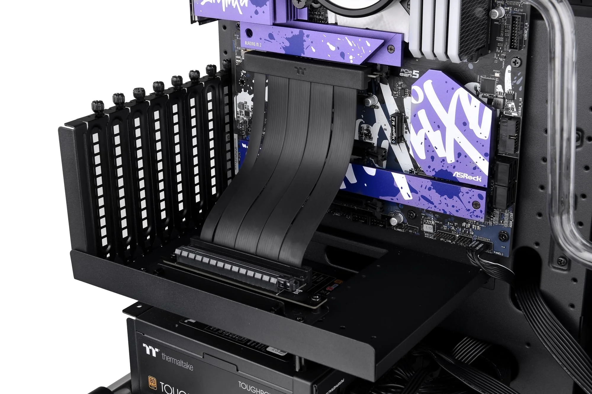 Thermaltake PCI-E 4.0 Dual 90 Degree Riser Cable | 130 mm | Black - Image 11
