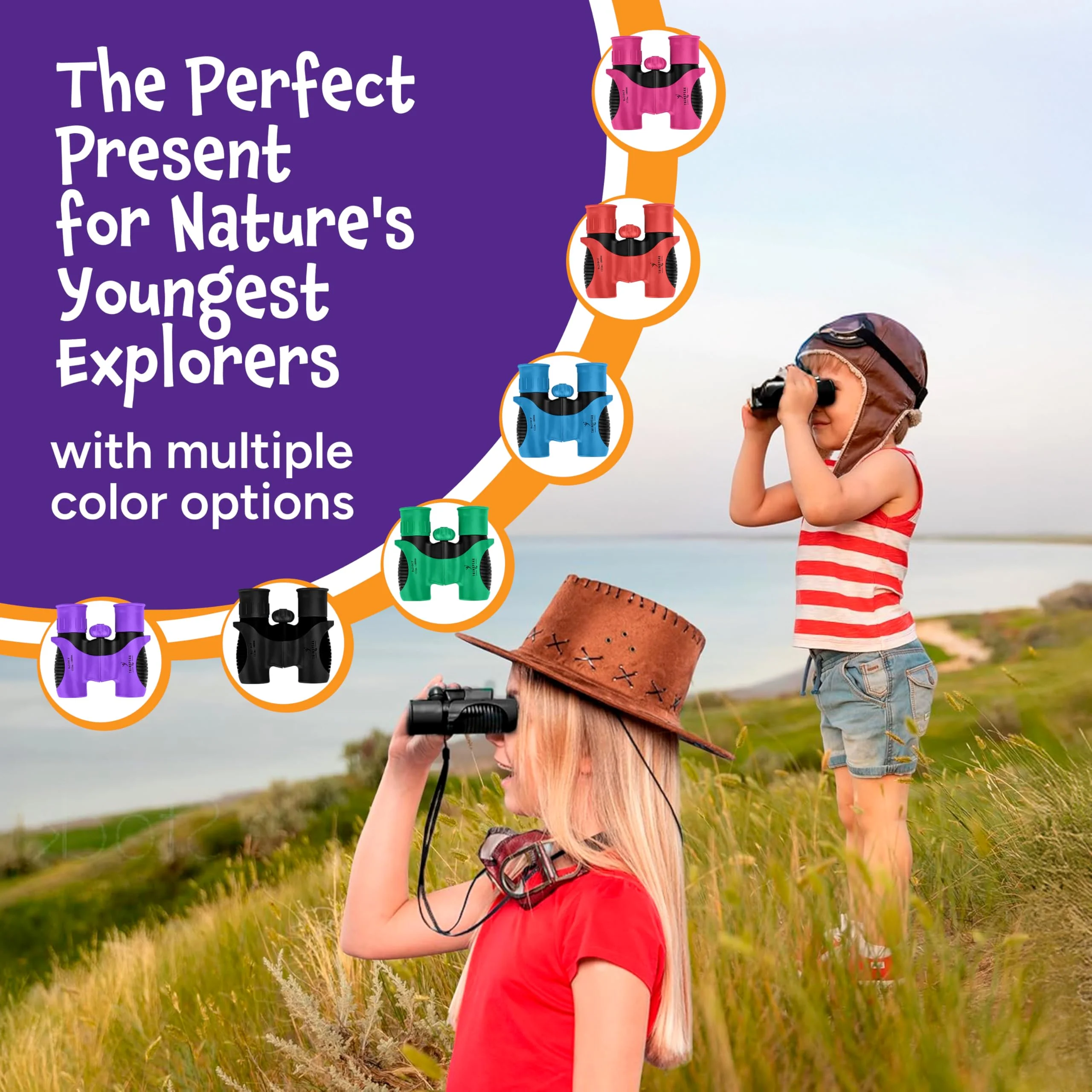 Think Peak Blue Binoculars Science Toy for Kids Ages 3-12 Years - Real Compact Outdoor Adventure & STEM Educational Nature Hiking Explorer for Bird Watching, Camping Children’s Birthday Gift - Image 7