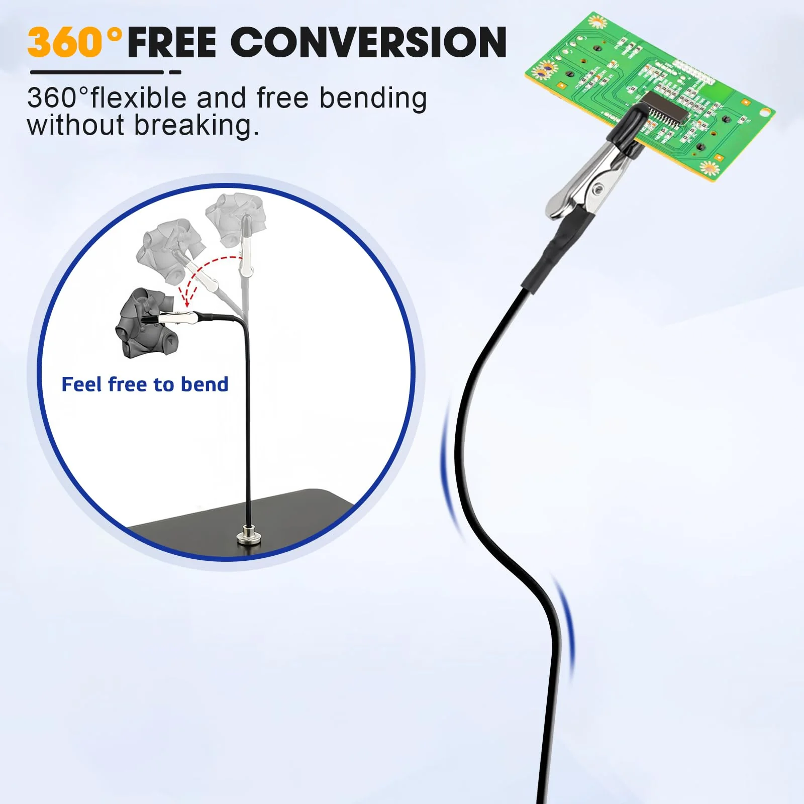 Third Hand Soldering with Magnetic Base, 8 Pieces Helping Hand with Flexible Gooseneck, Soldering Aid Third Hand, Board Holder, Helping Hand - Image 4