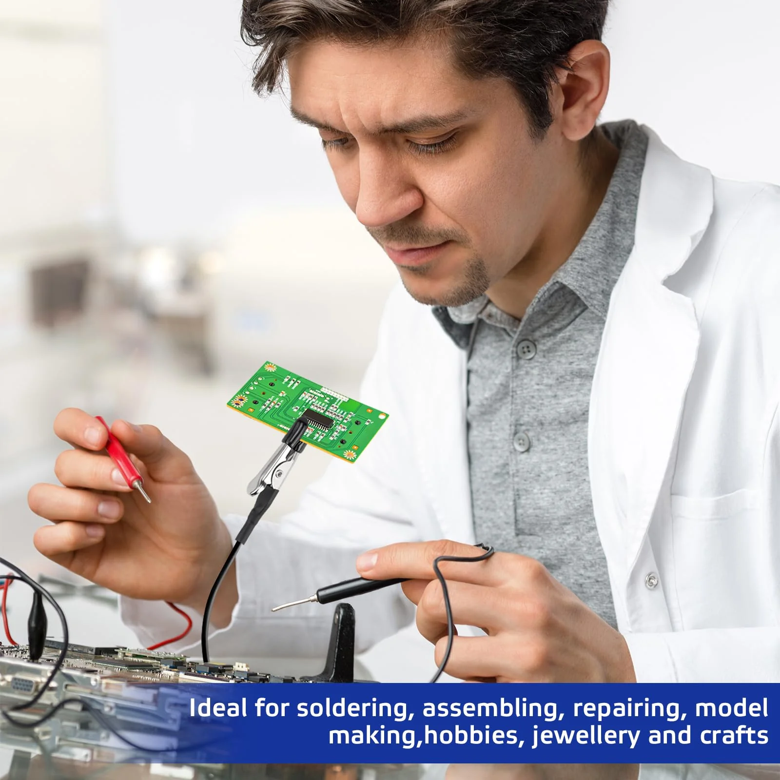 Third Hand Soldering with Magnetic Base, 8 Pieces Helping Hand with Flexible Gooseneck, Soldering Aid Third Hand, Board Holder, Helping Hand - Image 6