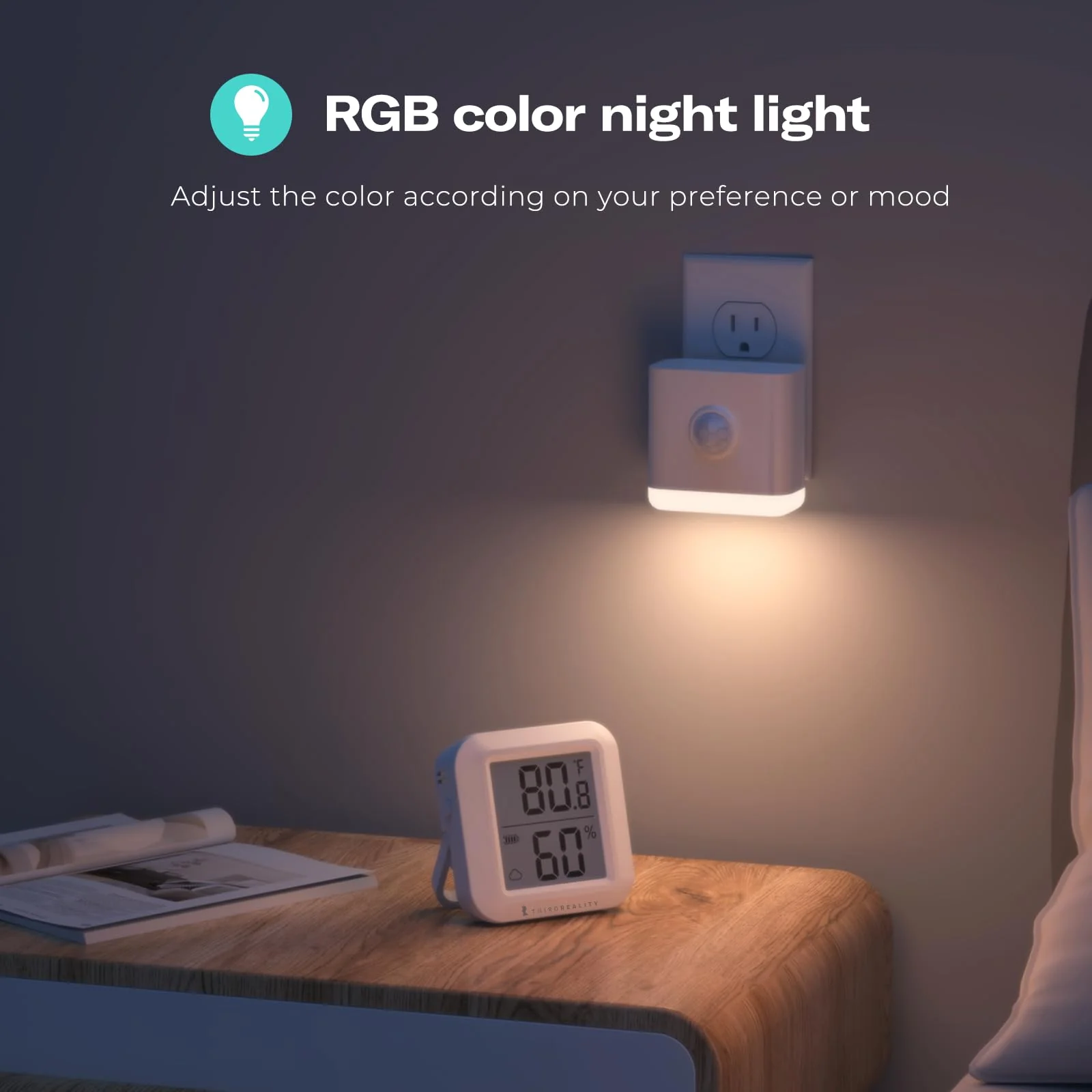 THIRDREALITY Multi-Function Night Light, Zigbee Repeater, 3-in-1 Combines a Motion Sensor, a Illumination Sensor and RGB Color Night Light, 1-100% Adjustable Brightness, Zigbee hub Required 1 Pack - Image 3