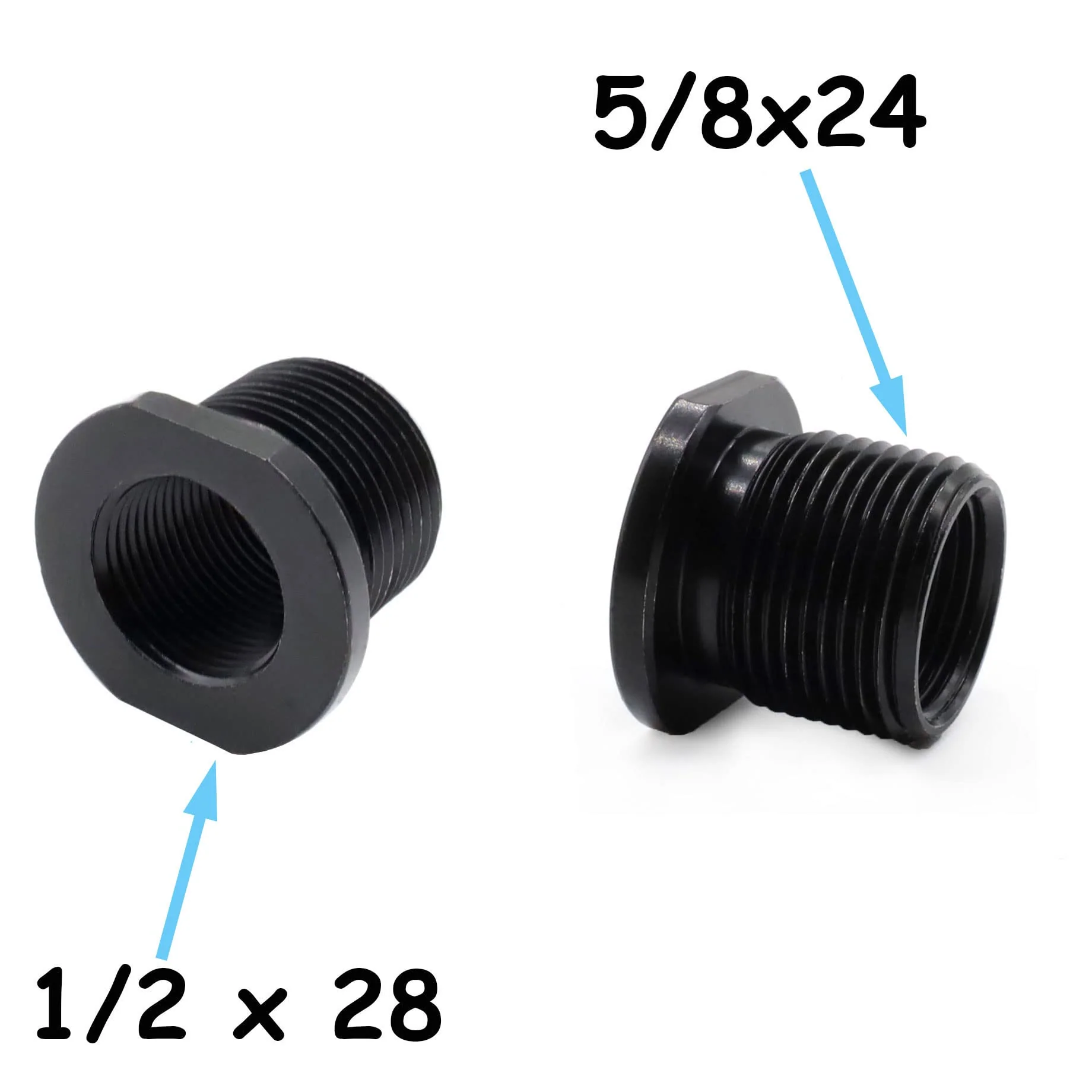 Thread Protector, 1/2 x 28 Convert to 5/8x24 with Crush Washer Steel (2 Pack) - Image 2