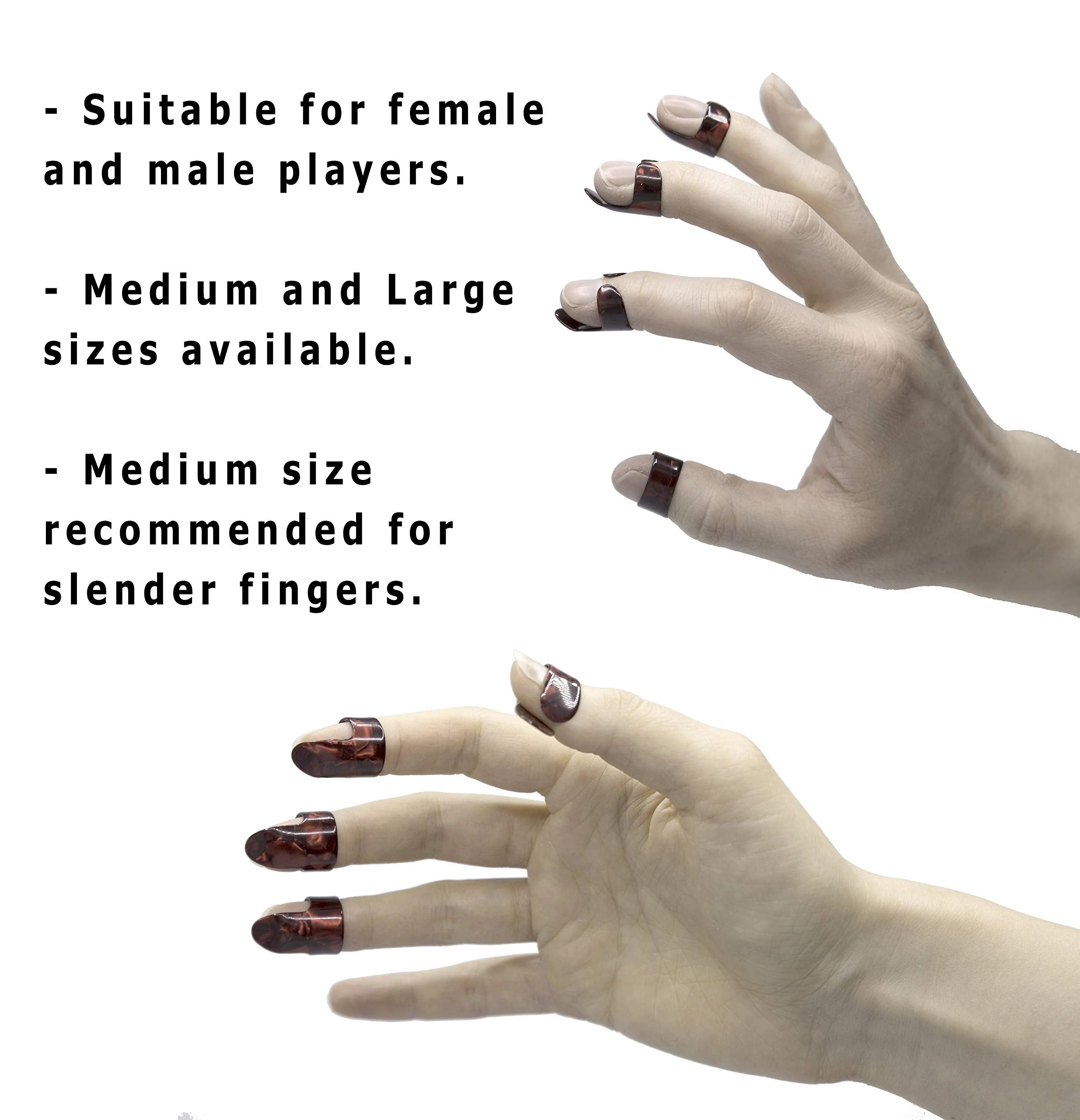 Thumb and Finger Picks - Large Red - Best for Fingerstyle Acoustic Guitar, Banjo or Ukulele. Includes a Pouch. - Image 2