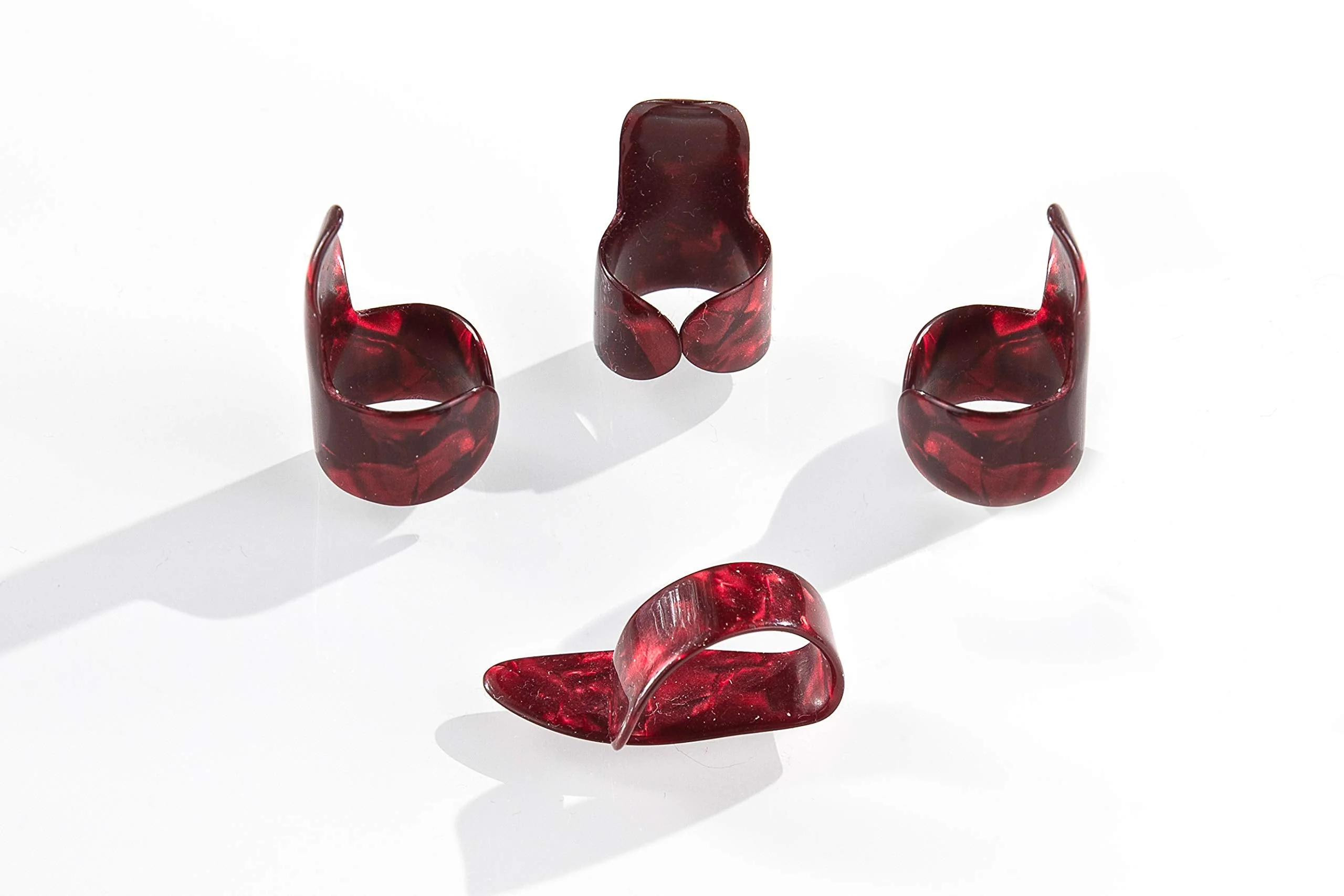 Thumb and Finger Picks - Large Red - Best for Fingerstyle Acoustic Guitar, Banjo or Ukulele. Includes a Pouch. - Image 4