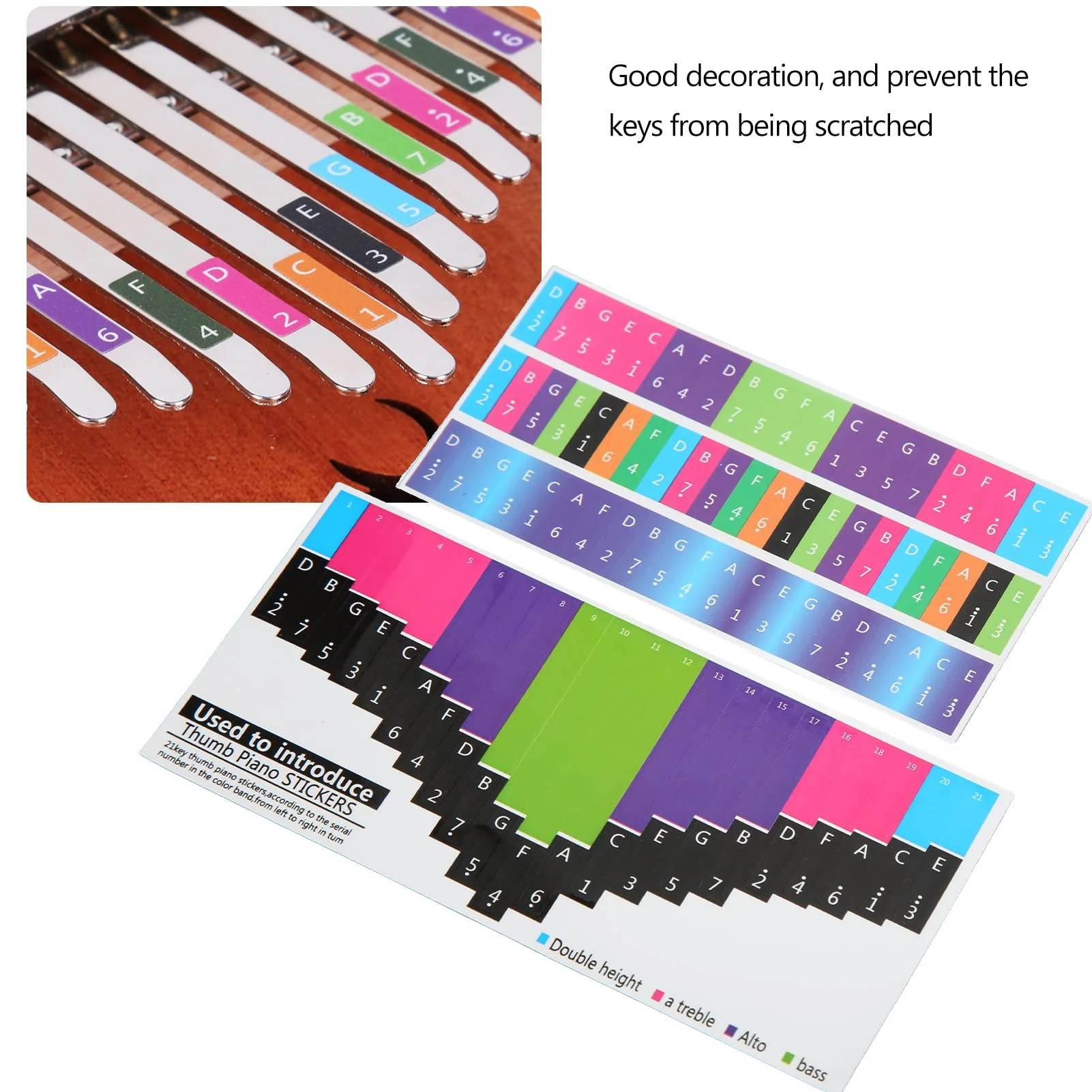 Thumb Piano Note Stickers, Attractive High Adhesion Kalimba Scale Sticker for Beginner for Percussion Practice(21 tone thumb piano universal),Playing Accessories - Image 2