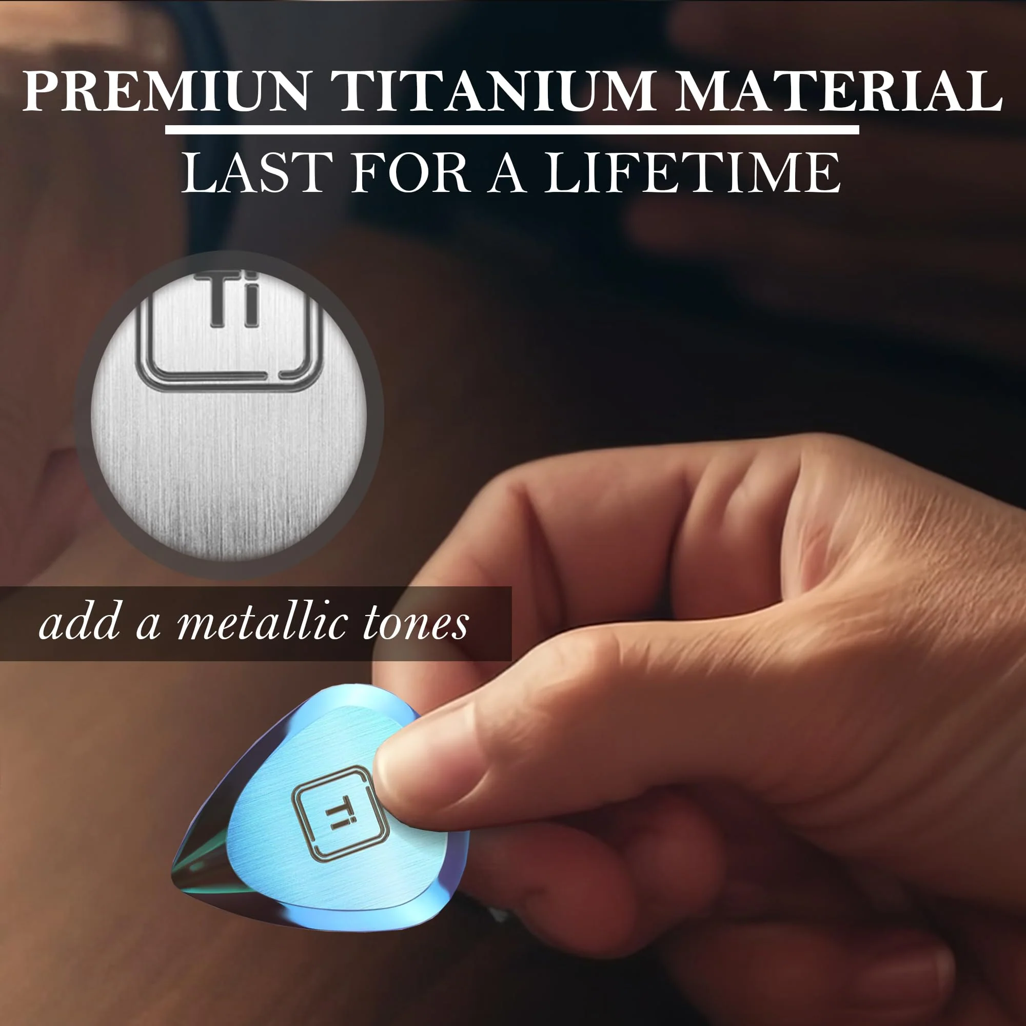 Ti-Geek Premium Titanium Guitar Pick 2.8mm Thickness, Metallic Silver for Metallica, Bass, Electric Guitar No-Slip Grip, Wrist Band, Lifetime Durability - Perfect for Guitar lover 1PackMetallic Silver - Image 4
