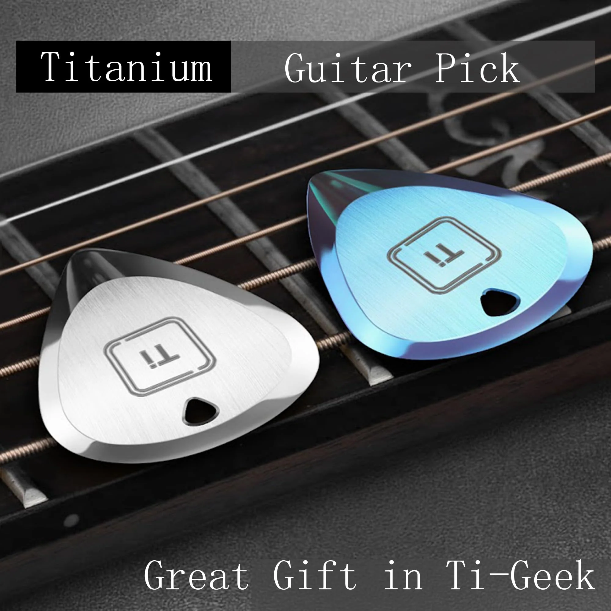 Ti-Geek Premium Titanium Guitar Pick 2.8mm Thickness, Metallic Silver for Metallica, Bass, Electric Guitar No-Slip Grip, Wrist Band, Lifetime Durability - Perfect for Guitar lover 1PackMetallic Silver - Image 5